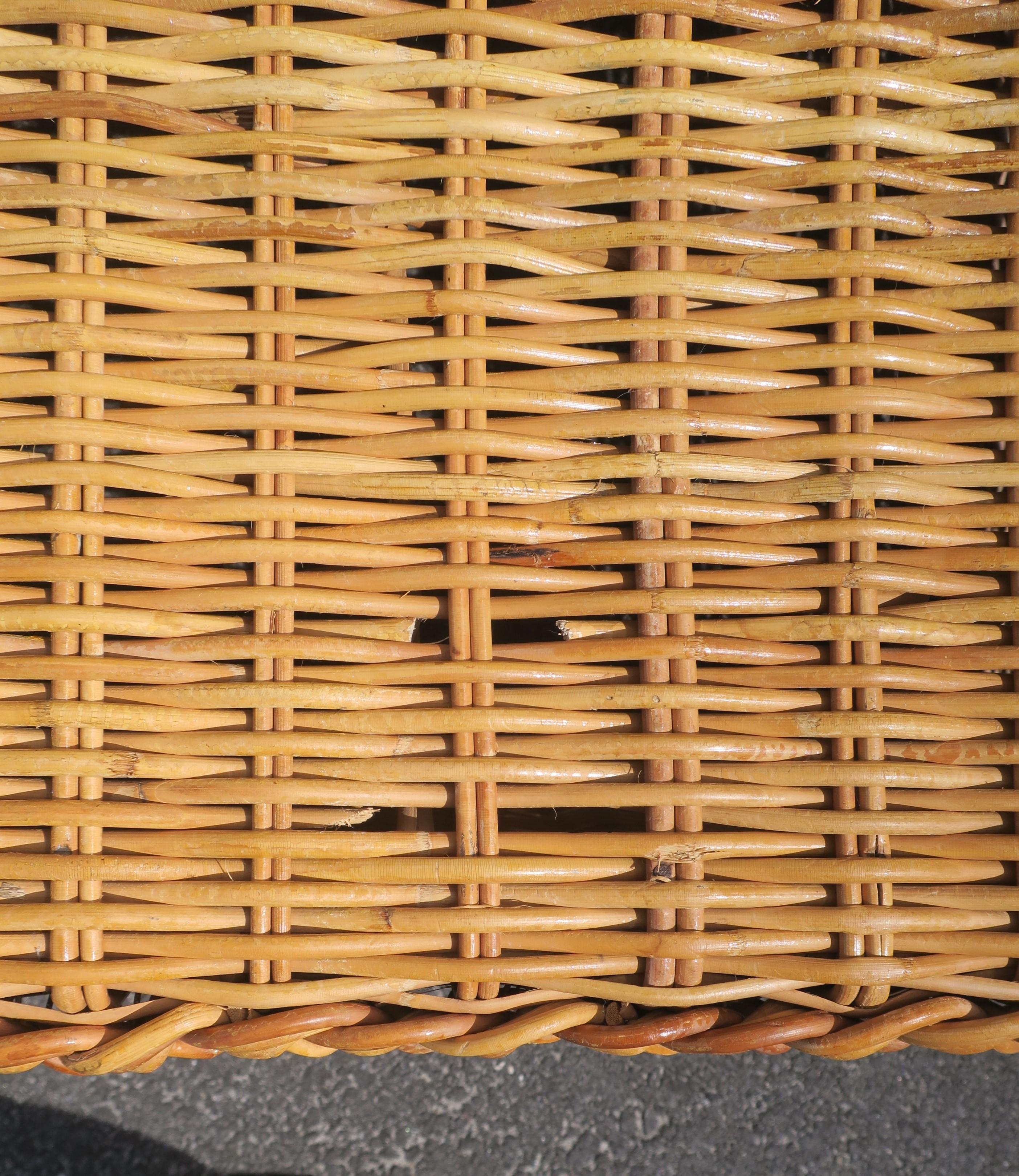 Wicker Bench or Ottoman For Sale 9