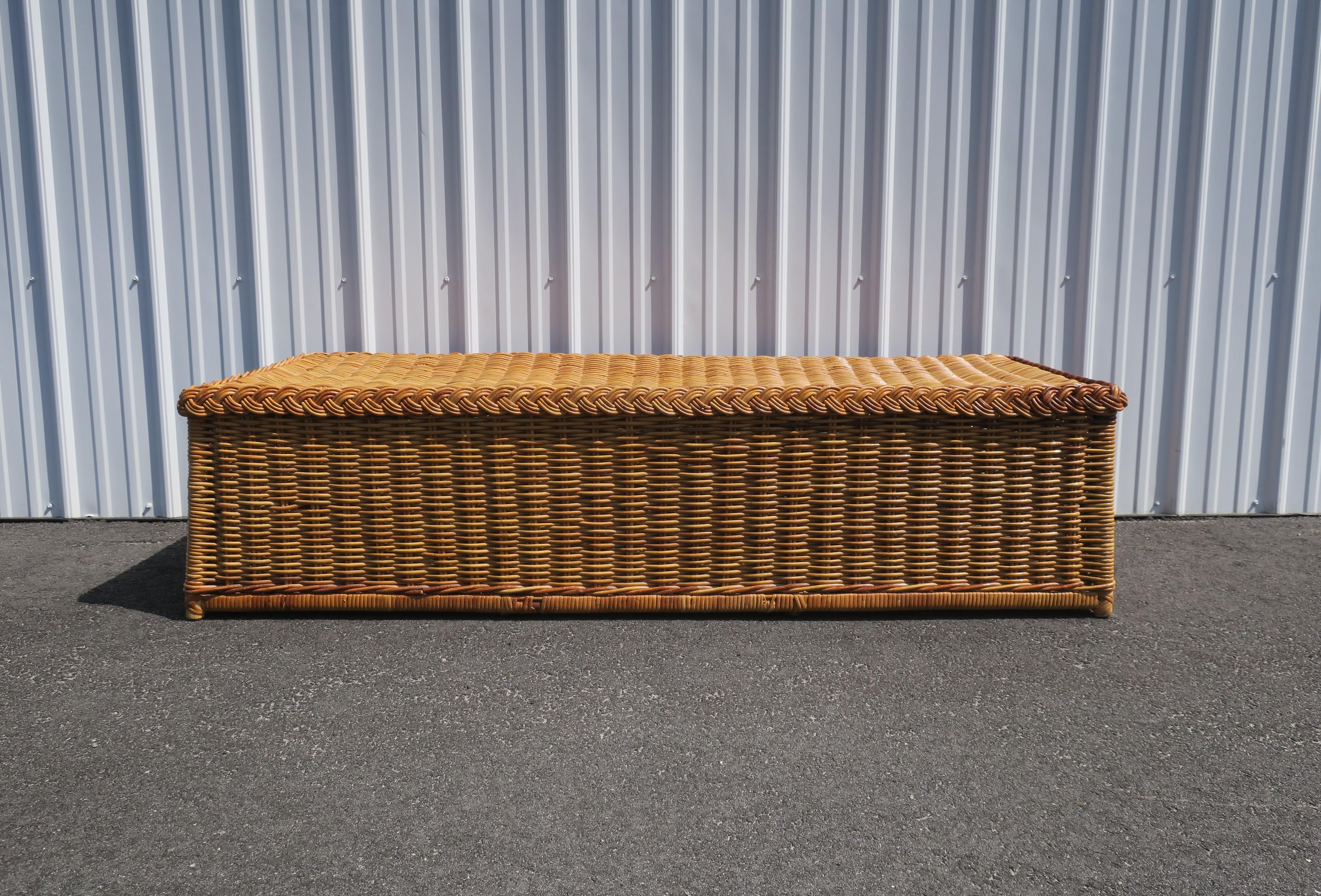 Unknown Wicker Bench or Ottoman For Sale