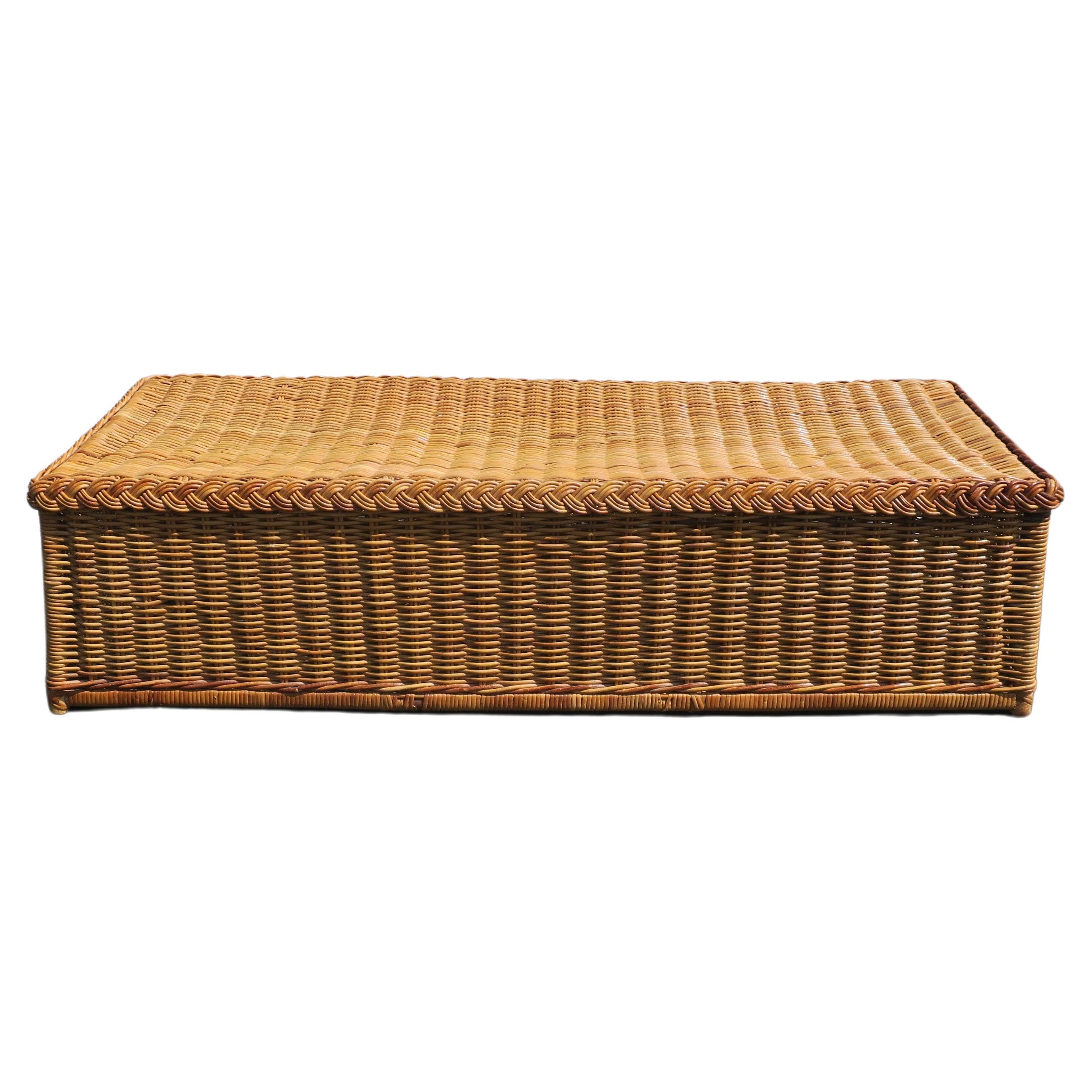 Wicker Bench or Ottoman For Sale