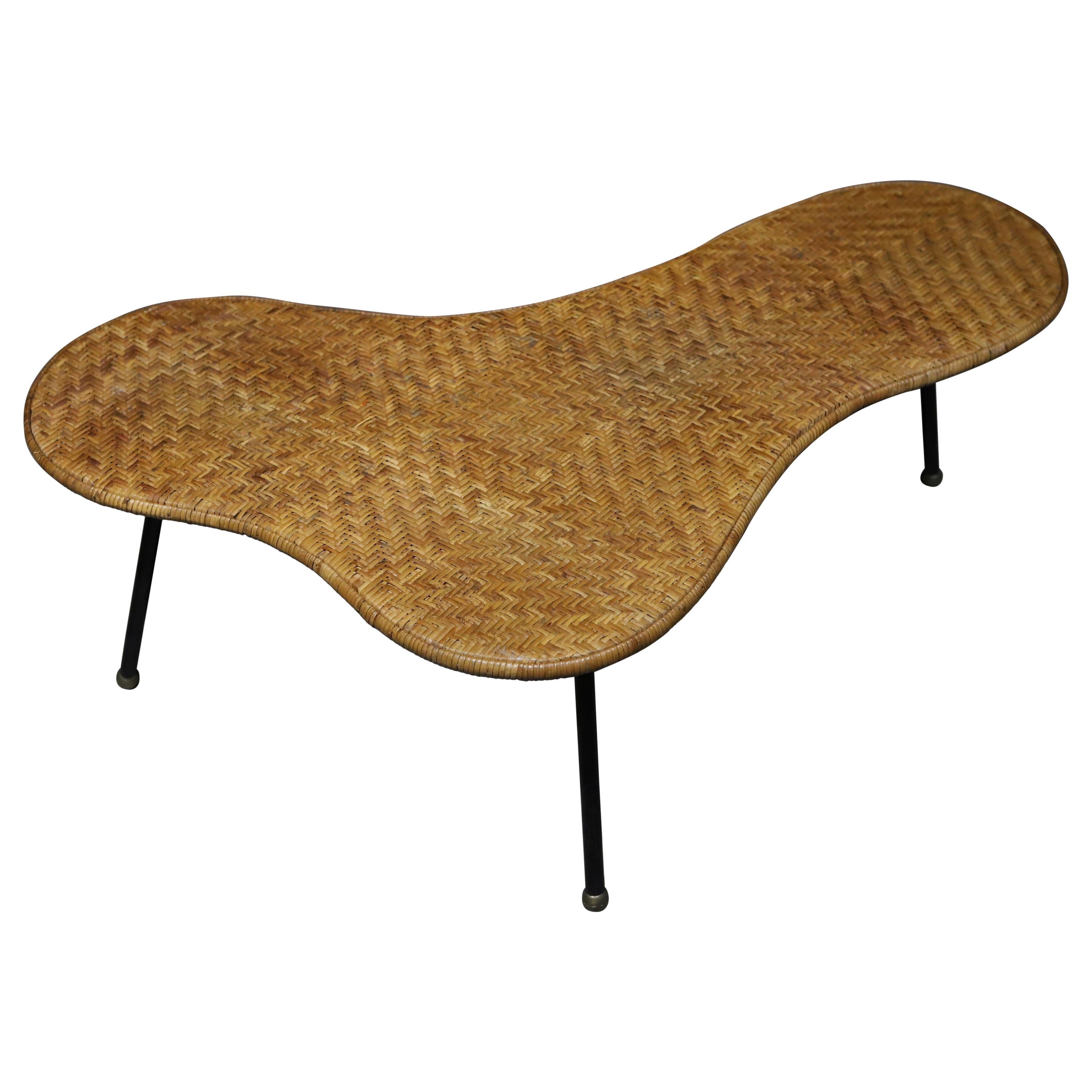 Wicker Biomorphic Cocktail Table