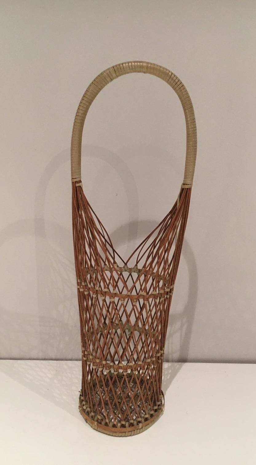 Wicker Bottles Holder, French Work, Circa 1970 2