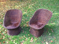 Wicker Bucket Chairs Retro Rattan Egg Chairs