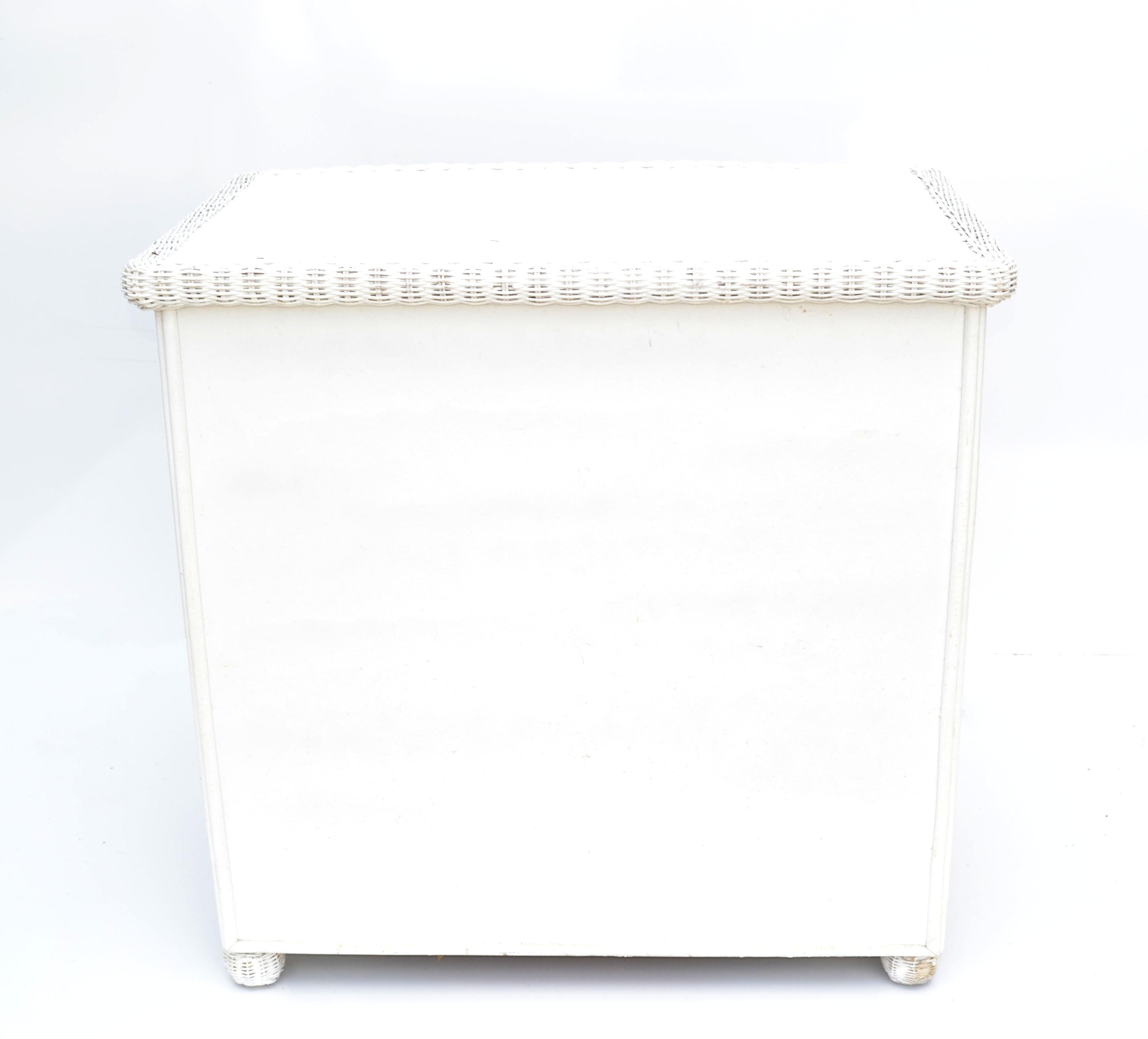 Wicker by Henry Link White Chest of 3 Drawers, Commode, Dresser Bohemian, 1980 1
