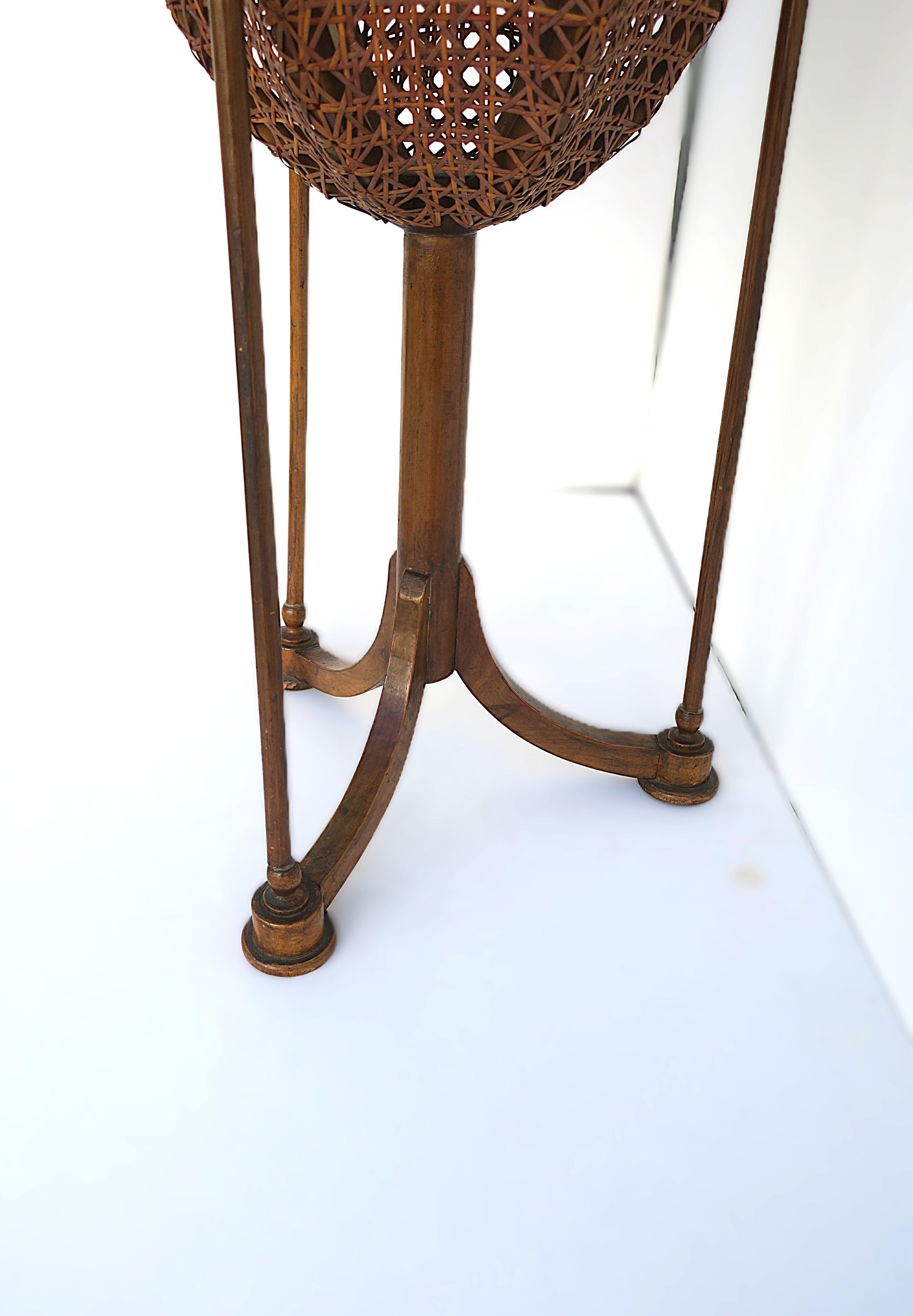 Wicker Cane Plant Stand For Sale at 1stDibs