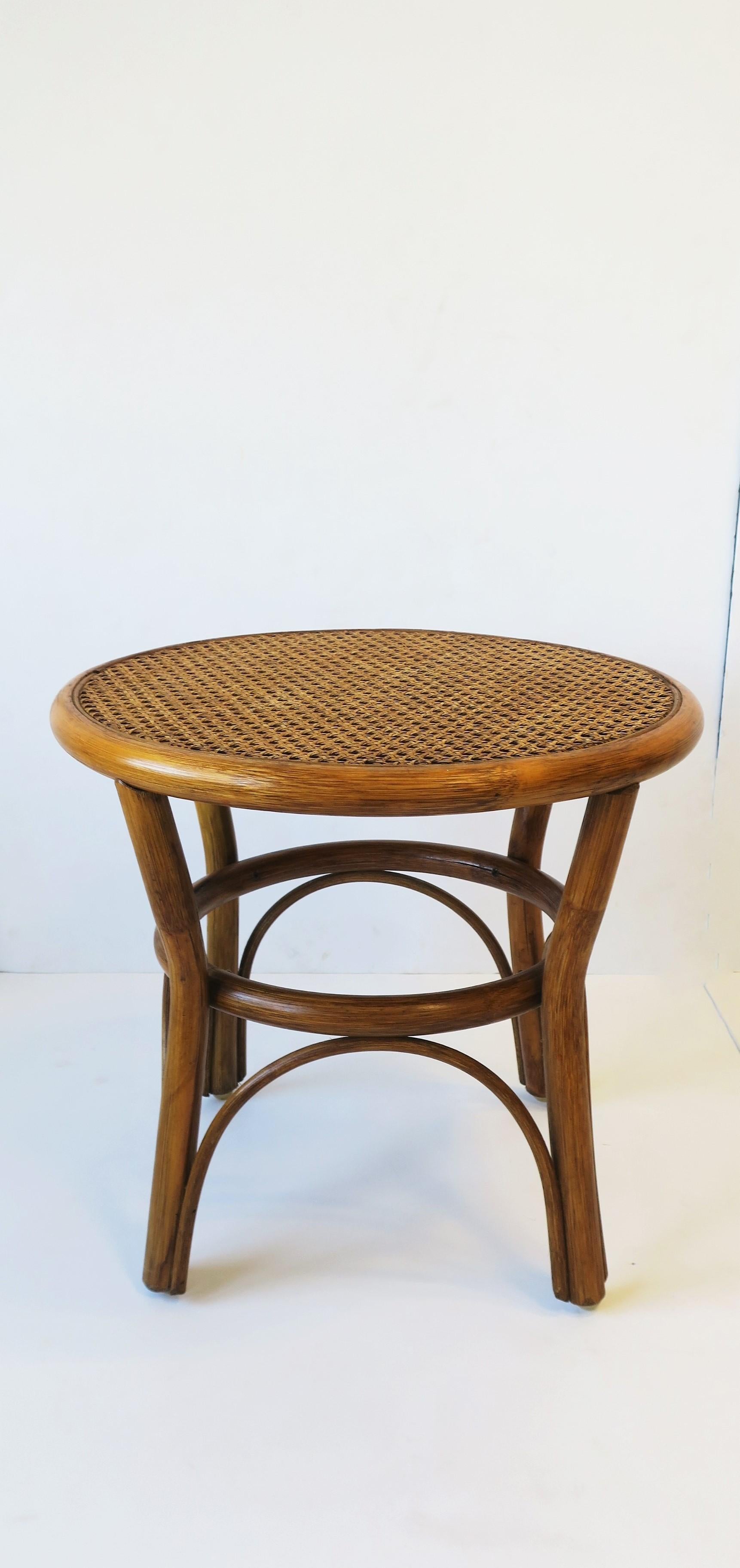 American Wicker Cane Rattan Side or End Table