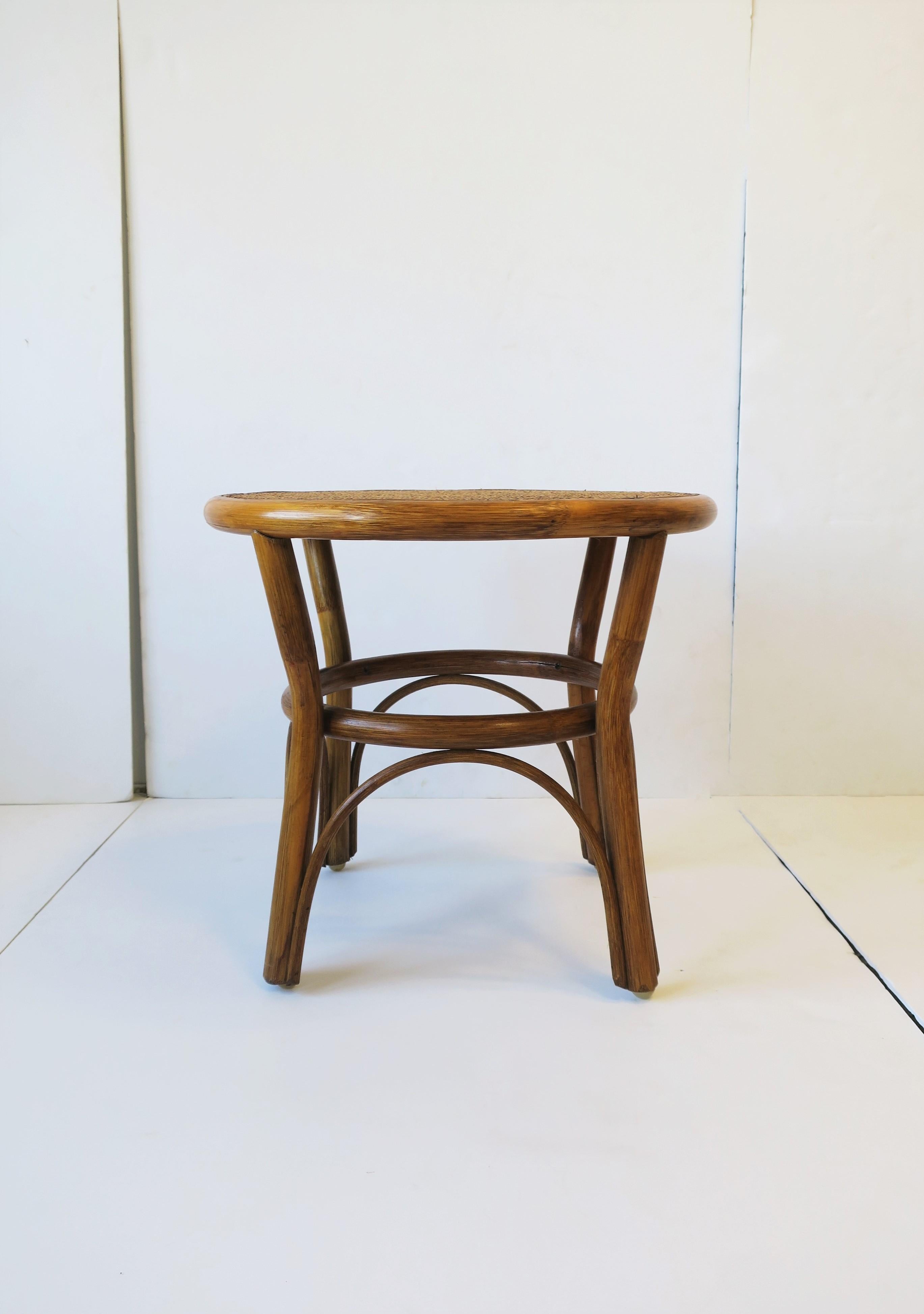 20th Century Wicker Cane Rattan Side or End Table