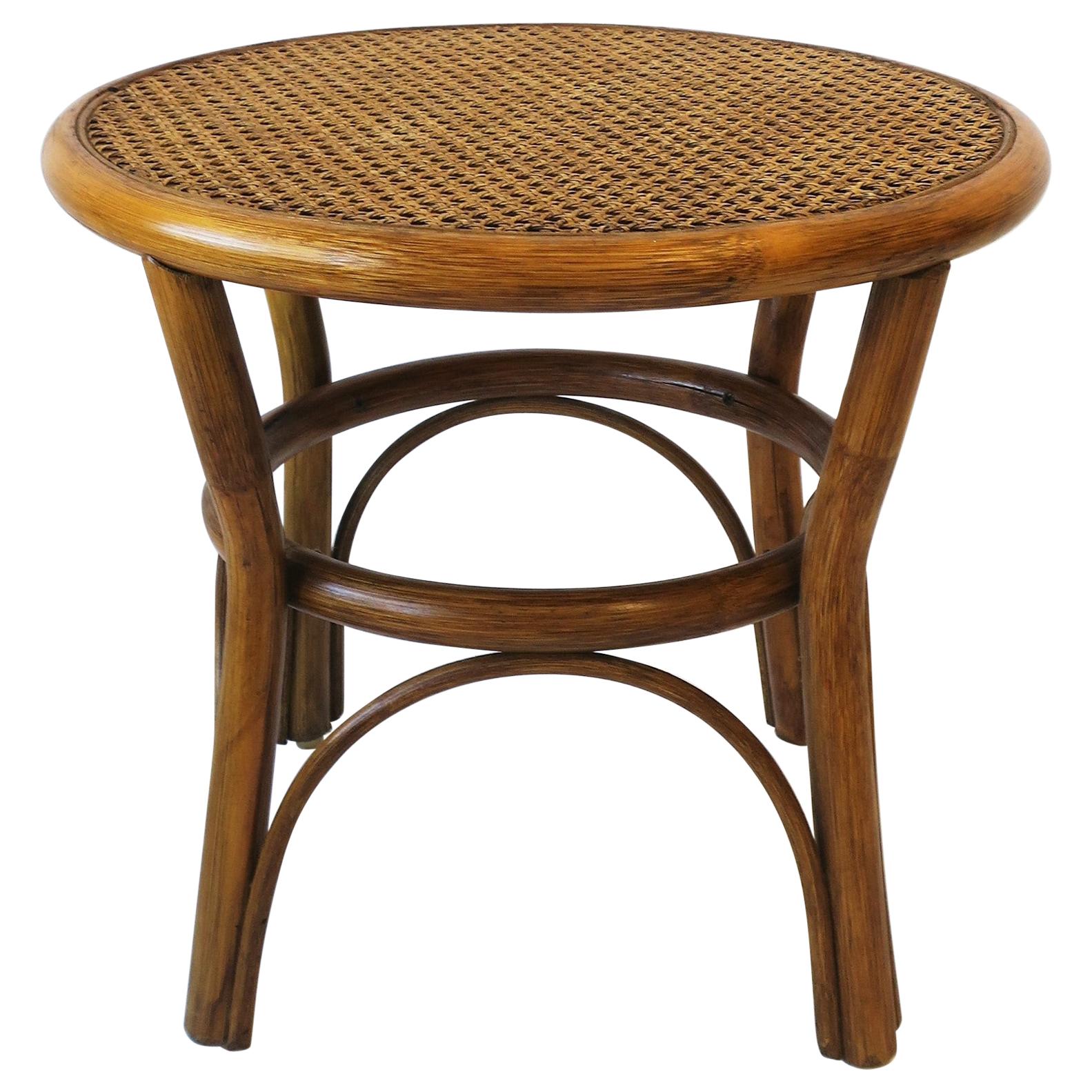 Wicker Cane Rattan Side or End Table