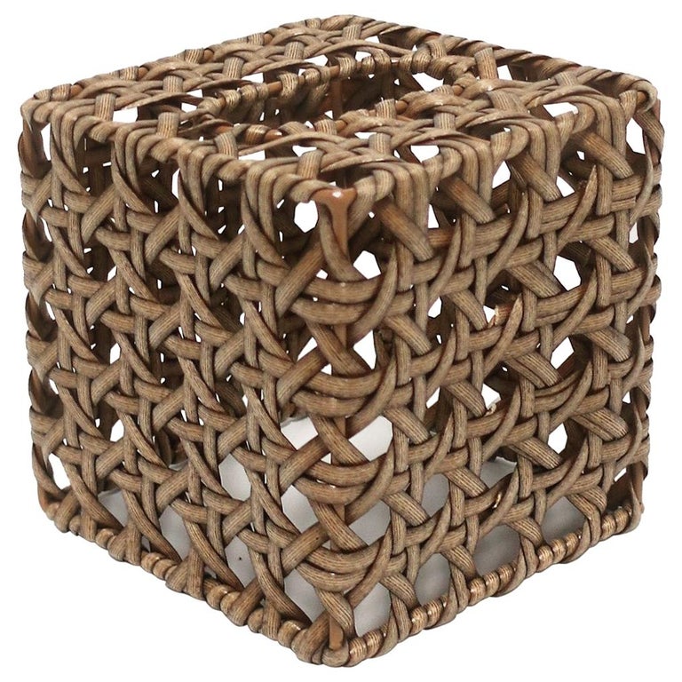 Wicker Cane Tissue Box Cover at 1stDibs