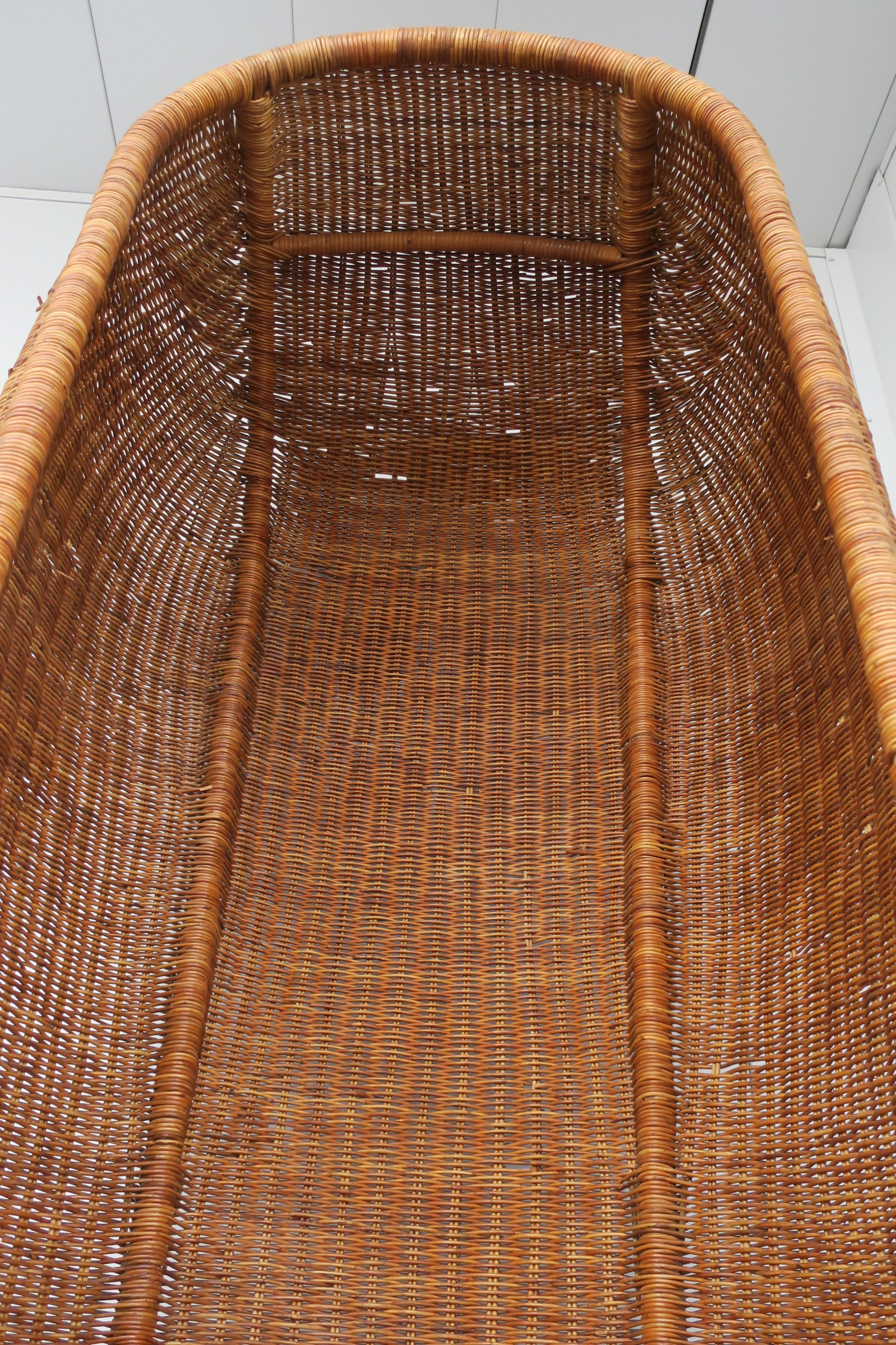 Tall Wicker Canopy Chair Bohemian 1970s For Sale 10
