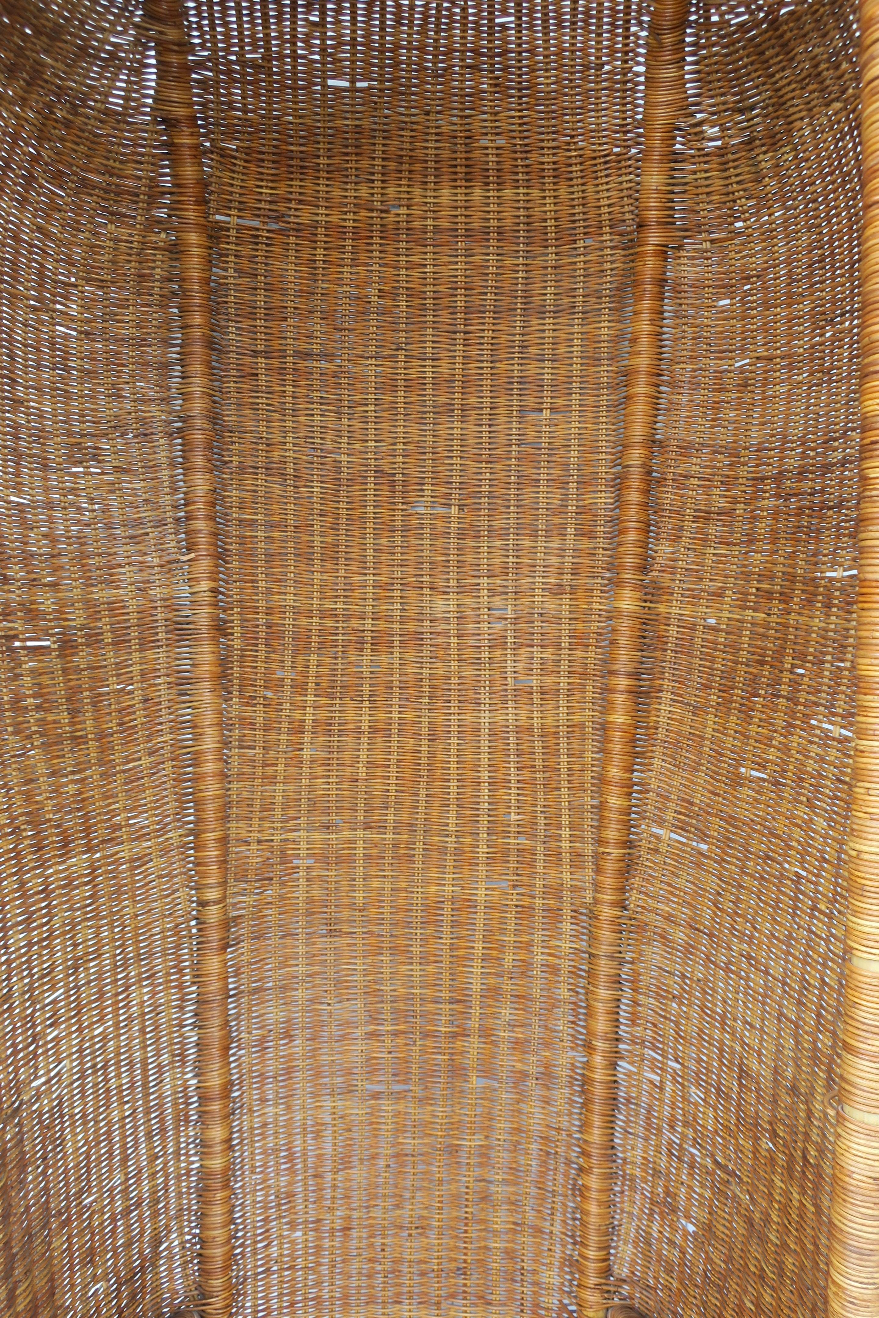Tall Wicker Canopy Chair Bohemian 1970s For Sale 11