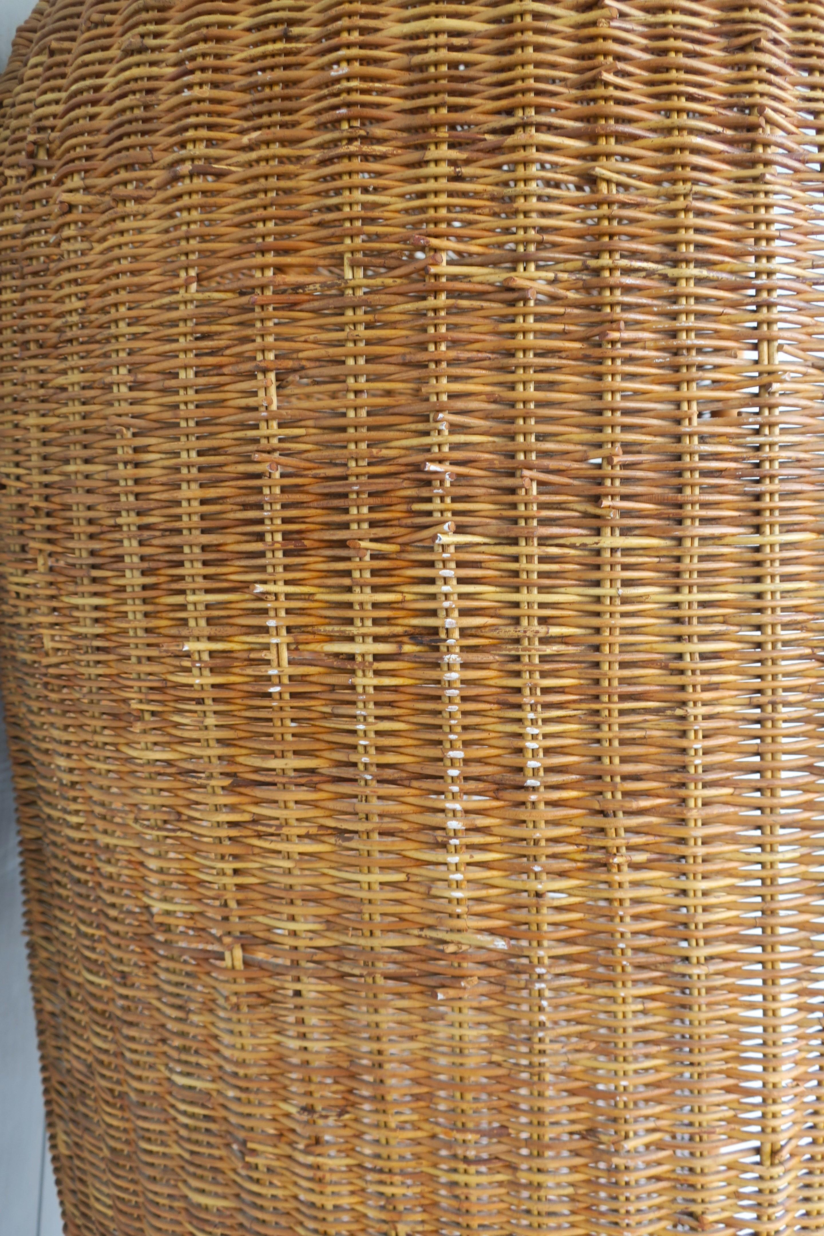 Wicker Canopy Chair Bohemian 1970s For Sale 13