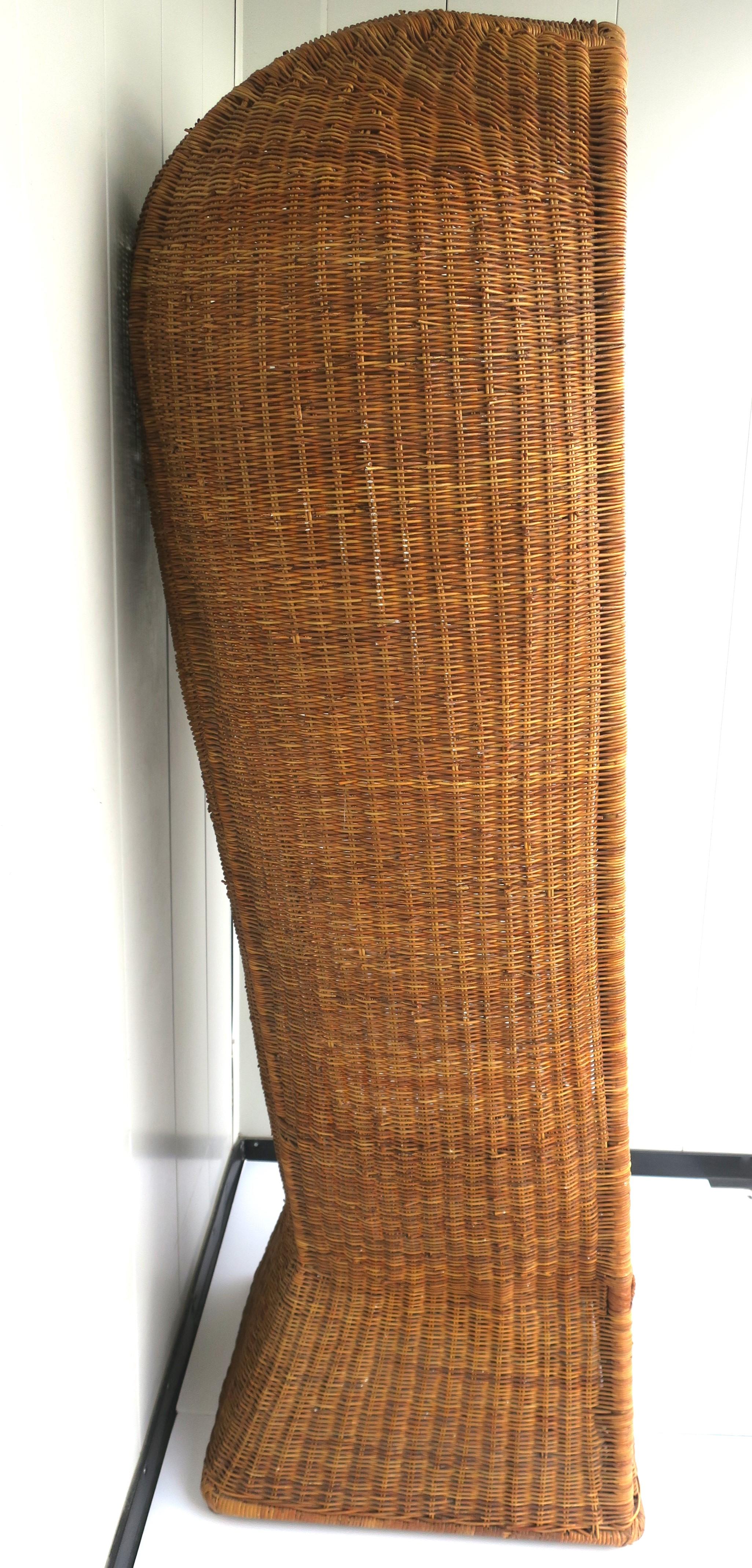 Tall Wicker Canopy Chair Bohemian 1970s For Sale 5