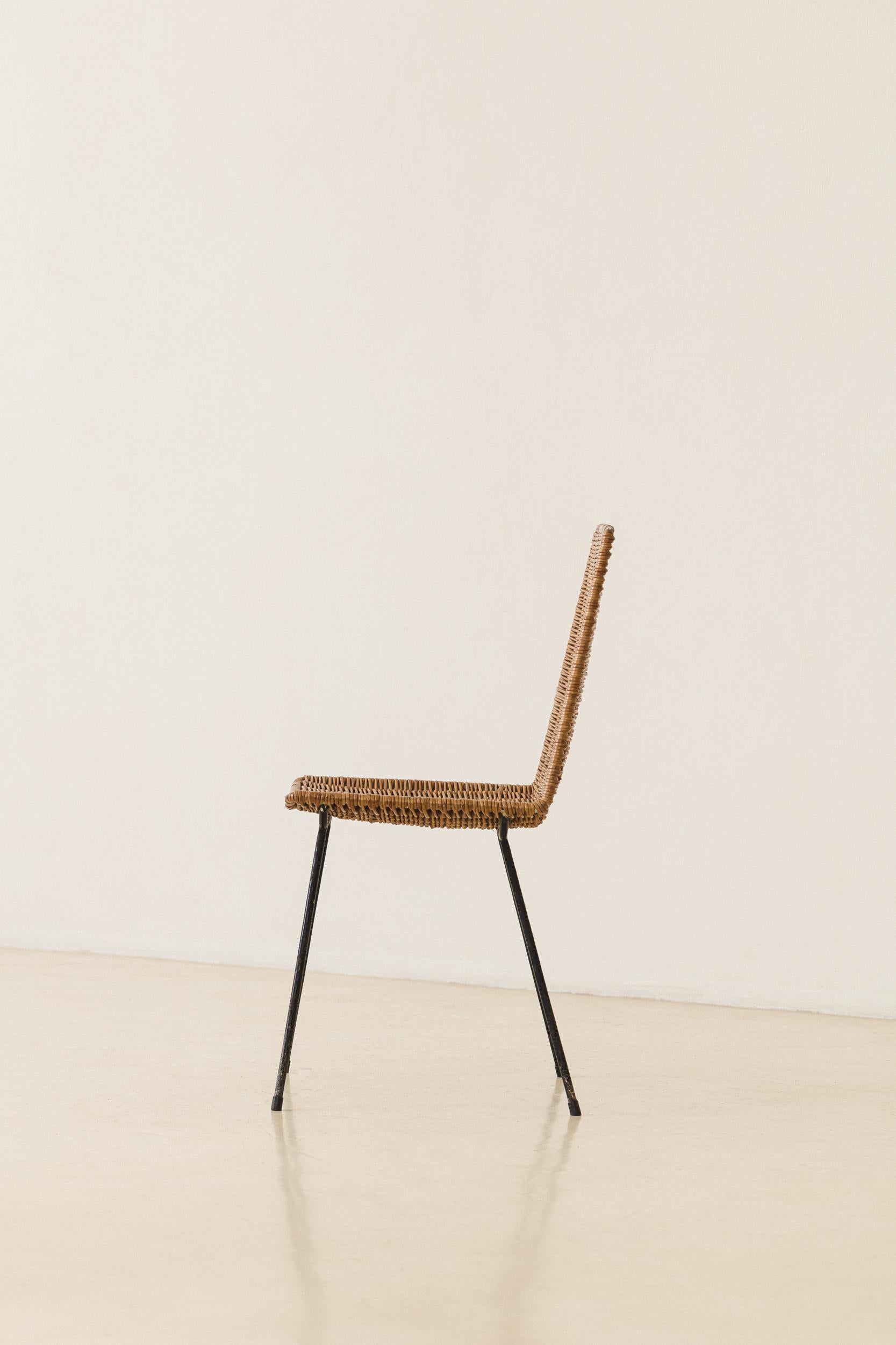 Wicker Chair, 1960s, Brazilian Mid-century Modern For Sale 1