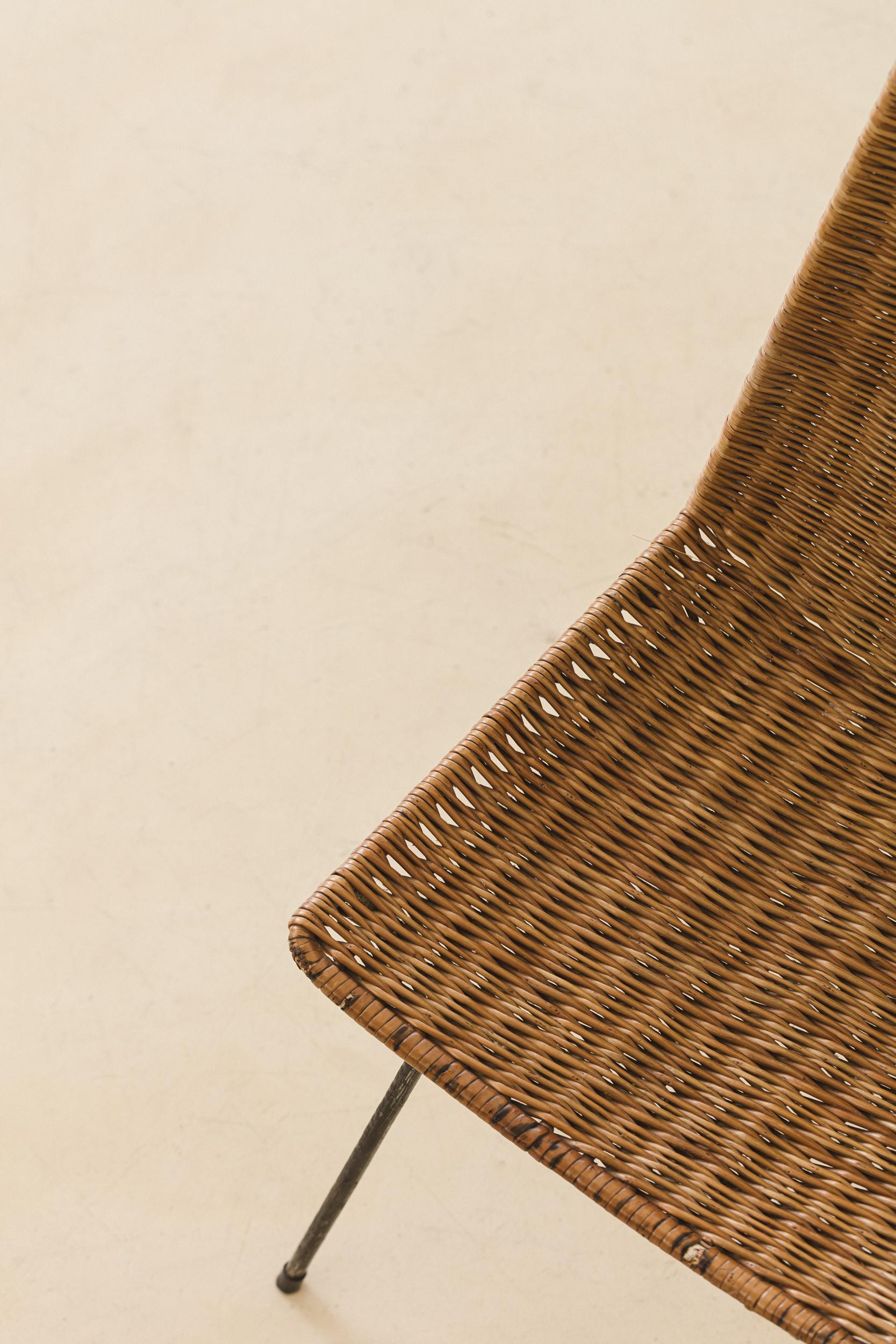 Wicker Chair, 1960s, Brazilian Mid-century Modern For Sale 3