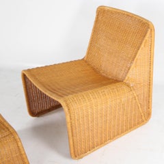 Wicker chair and its ottoman