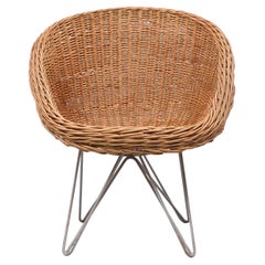 Sedia in vimini Design Teun Velthuizen per Urotan Olanda anni '50