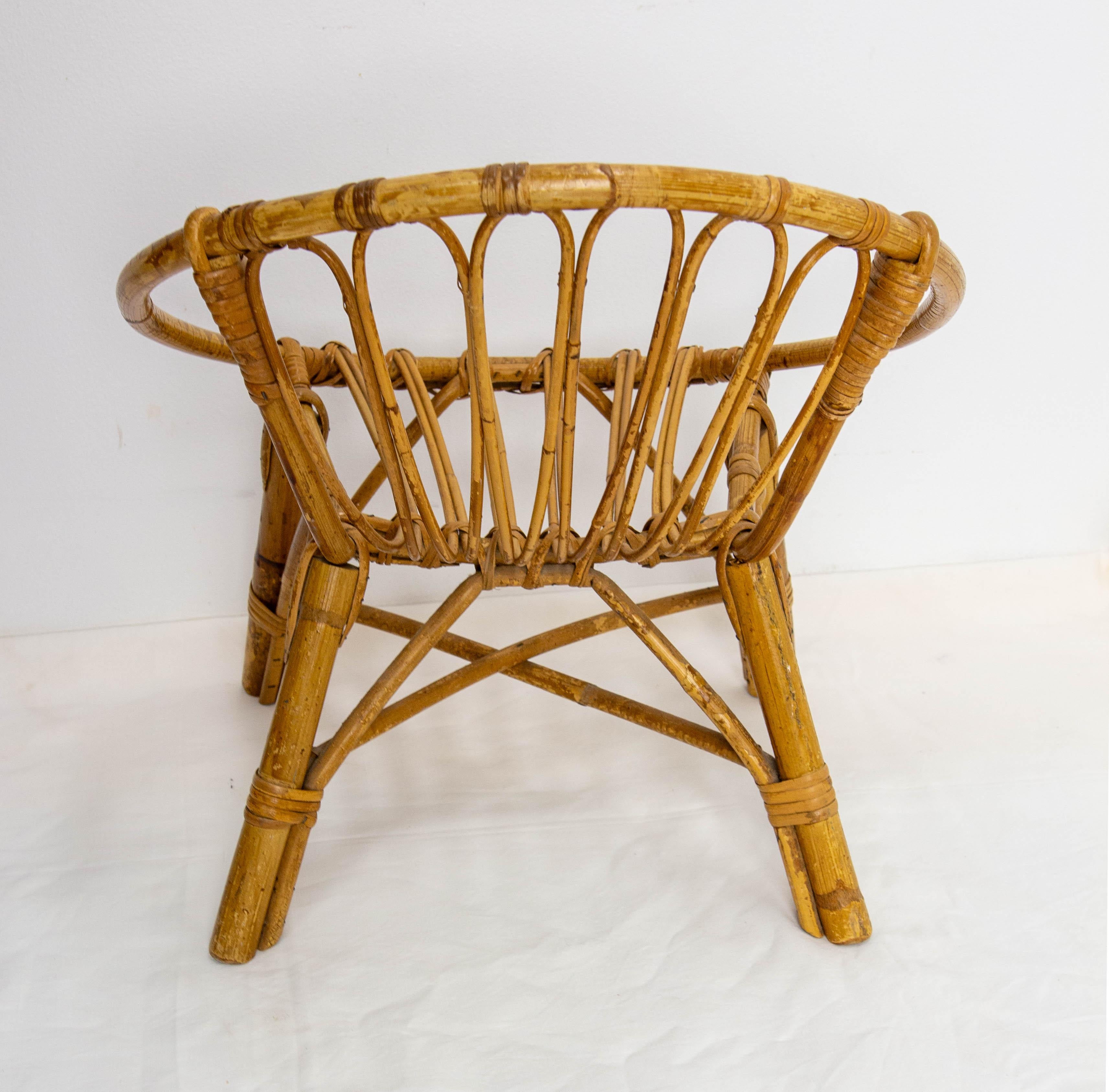 Wicker Chair for Child French, circa 1960 For Sale 2