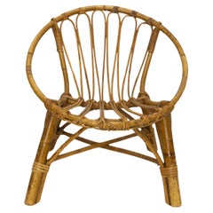 Retro Wicker Chair for Child French, circa 1960