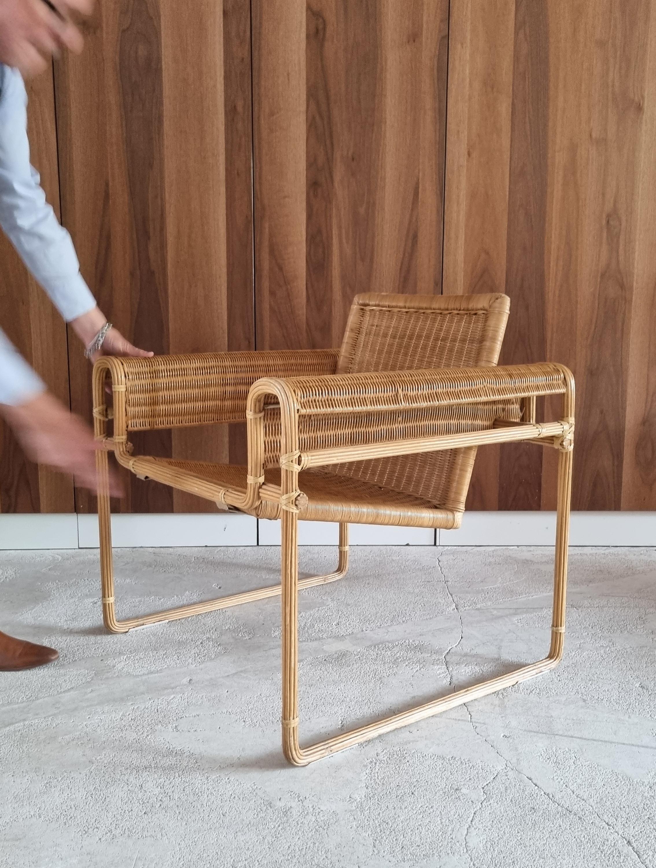 Wicker Chair, Inspired by Marcel Breuer's Wassily Chair, 1970s 3
