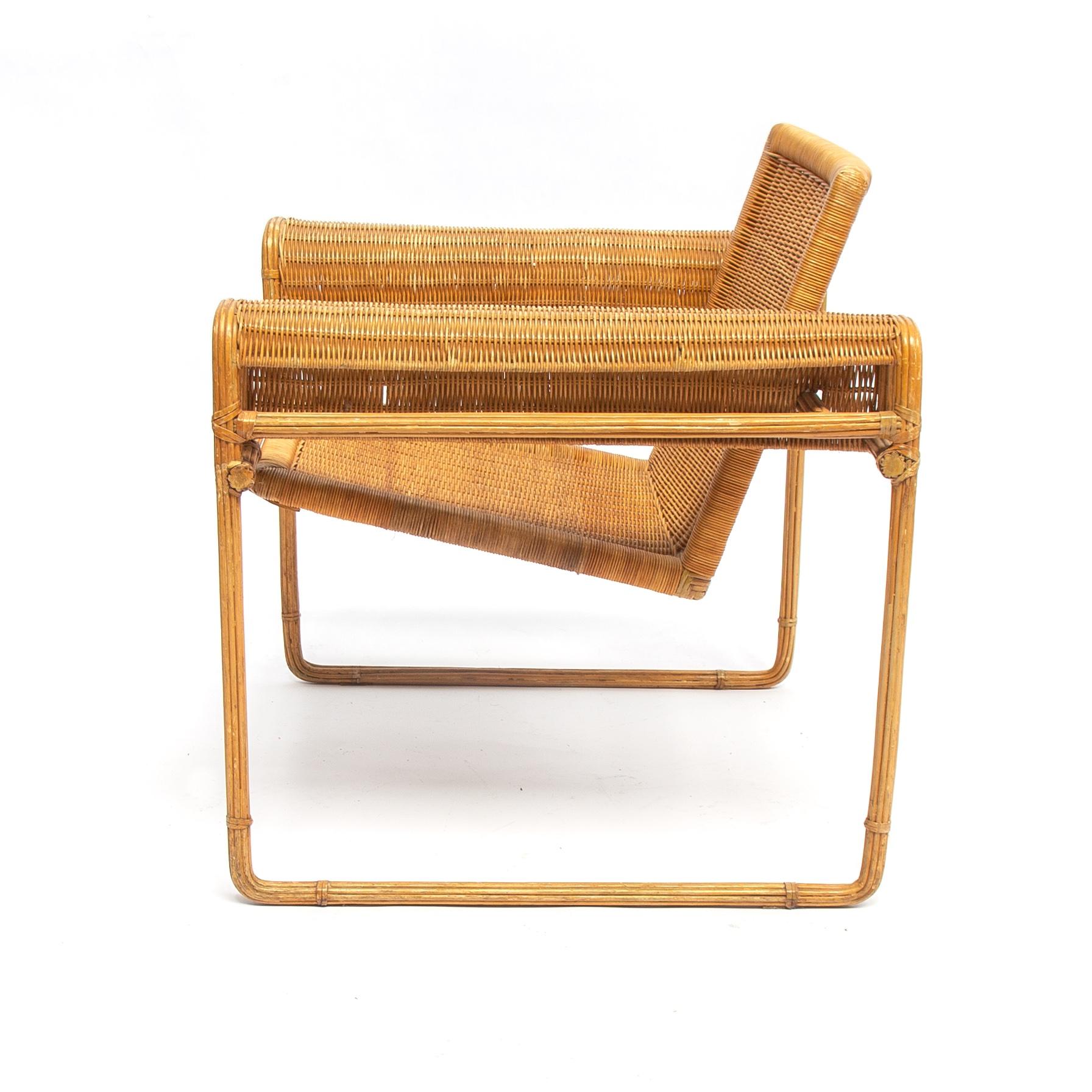 Metal Wicker Chair, Inspired by Marcel Breuer's Wassily Chair, 1970s