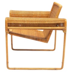 Chaise en osier, inspirée par la chaise Wassily de Marcel Breuer, 1970