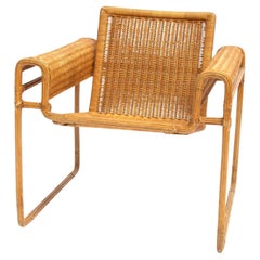 Wicker Chair, Inspired by Marcel Breuer's Wassily Chair, 1970s