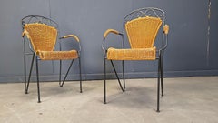 Wicker Chairs attributed Frederick Weinberg, 1960s, Set of 6