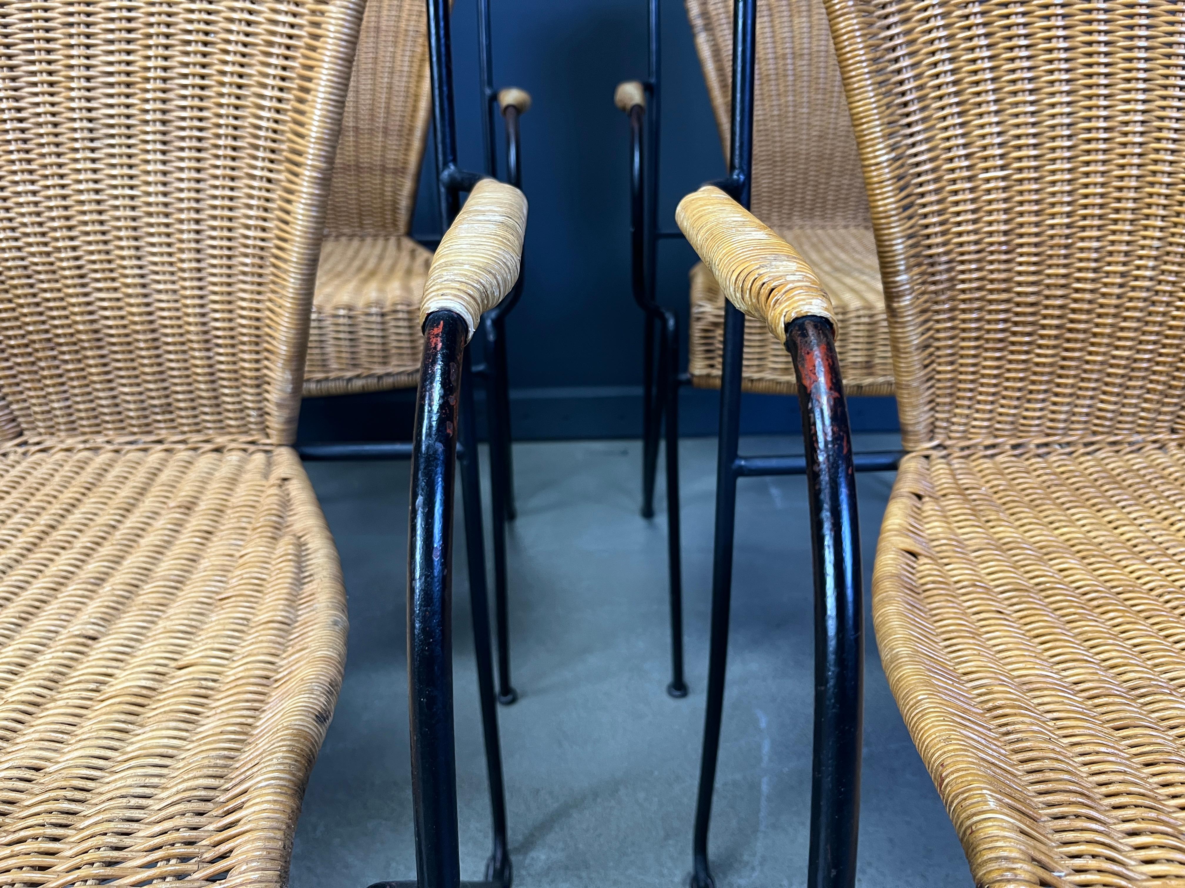 Wicker Chairs by Frederick Weinberg, 1960s, Set of 6 For Sale 3