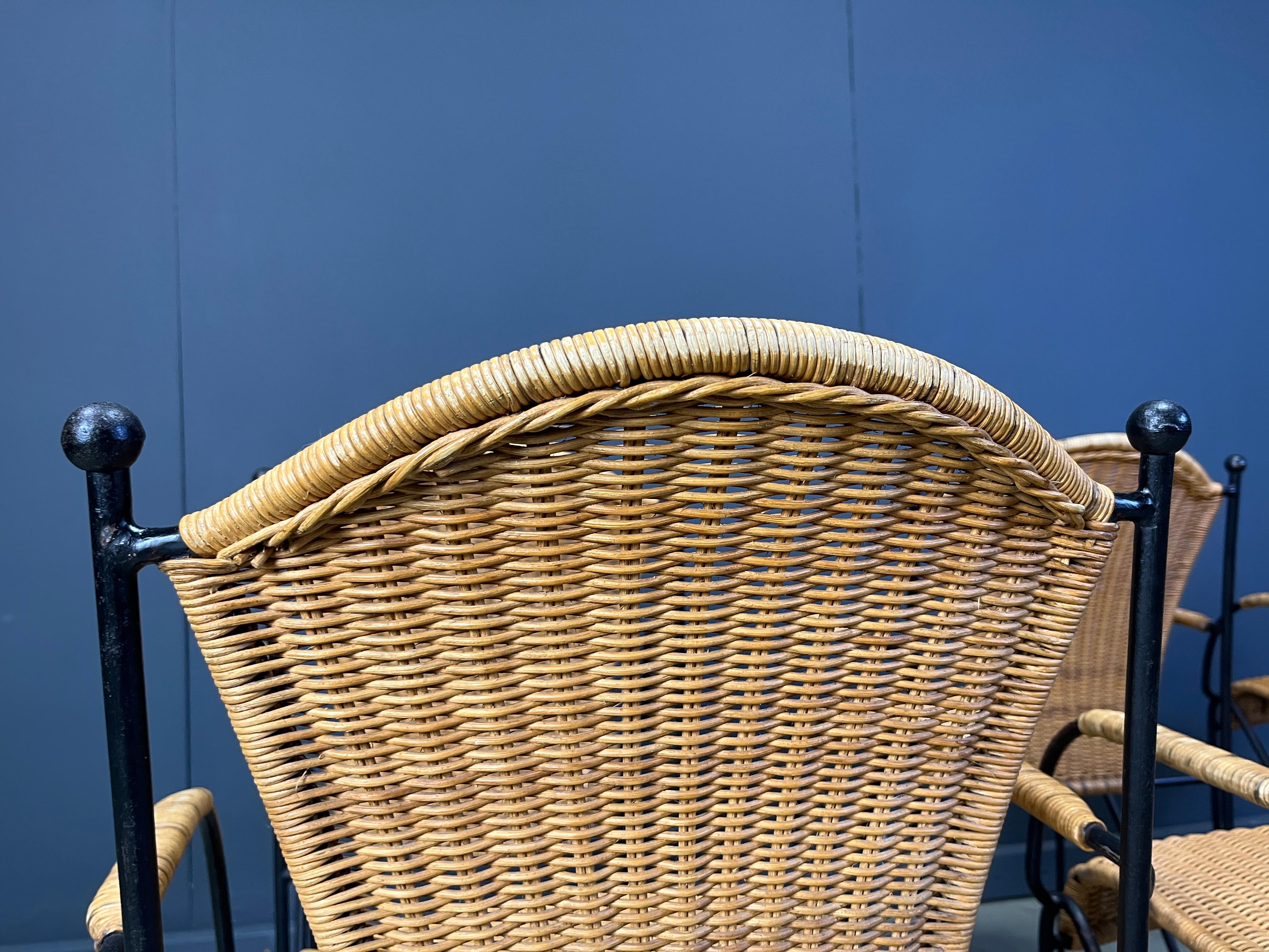 Wicker Chairs by Frederick Weinberg, 1960s, Set of 6 For Sale 6