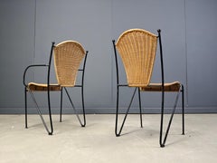 Set di 6 sedie in vimini di Frederick Weinberg, anni '60