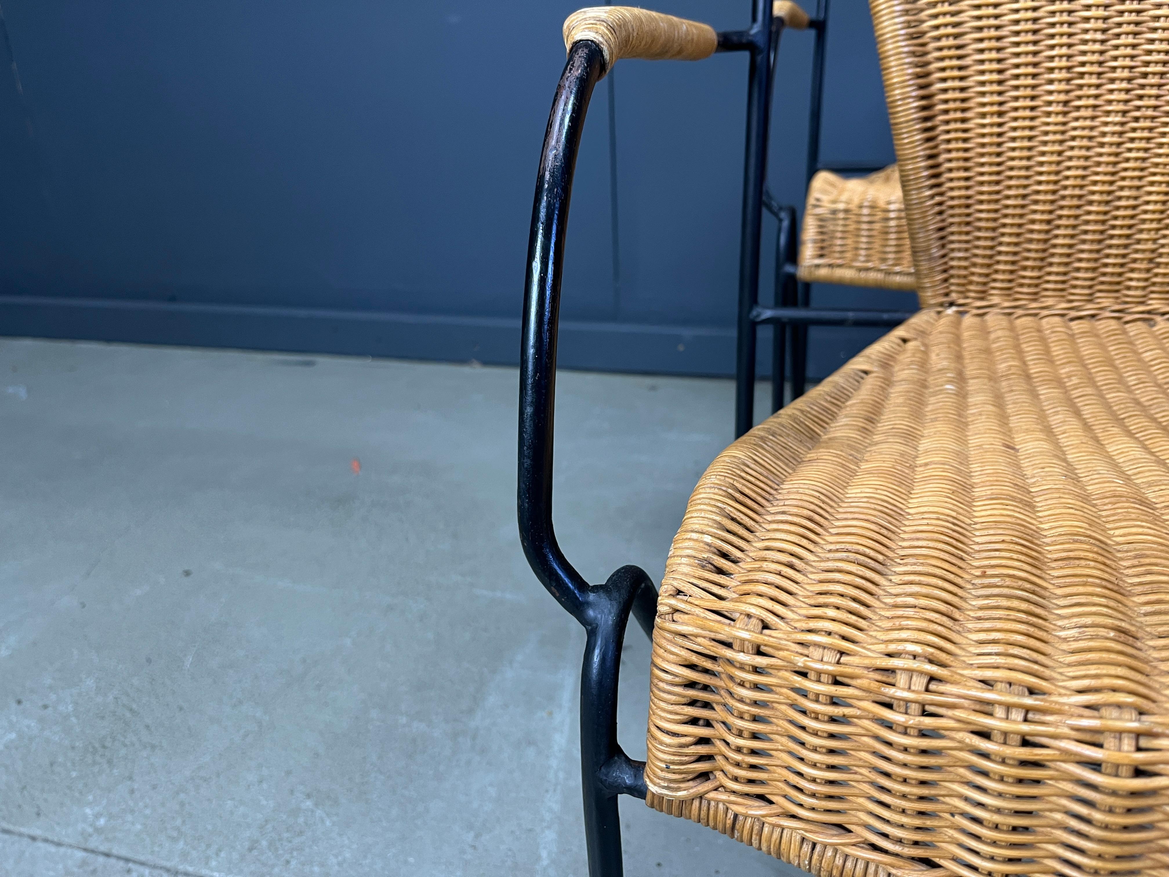 Wicker Chairs by Frederick Weinberg, 1960s, Set of 6 For Sale 2