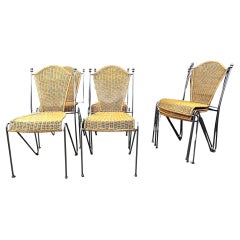 Wicker Chairs by Frederick Weinberg, 1960s, Set of 7