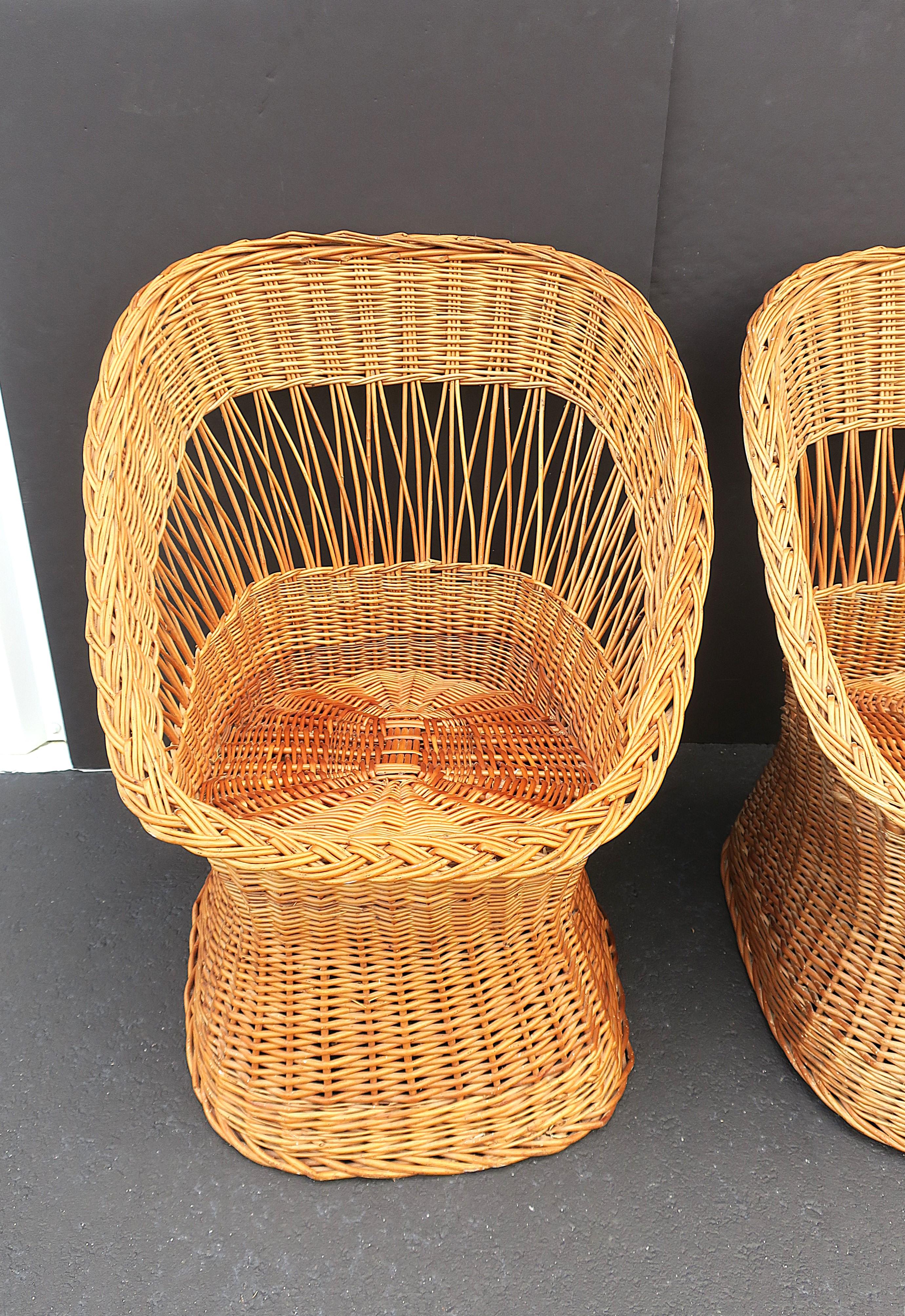 Wicker Chairs, Pair 1