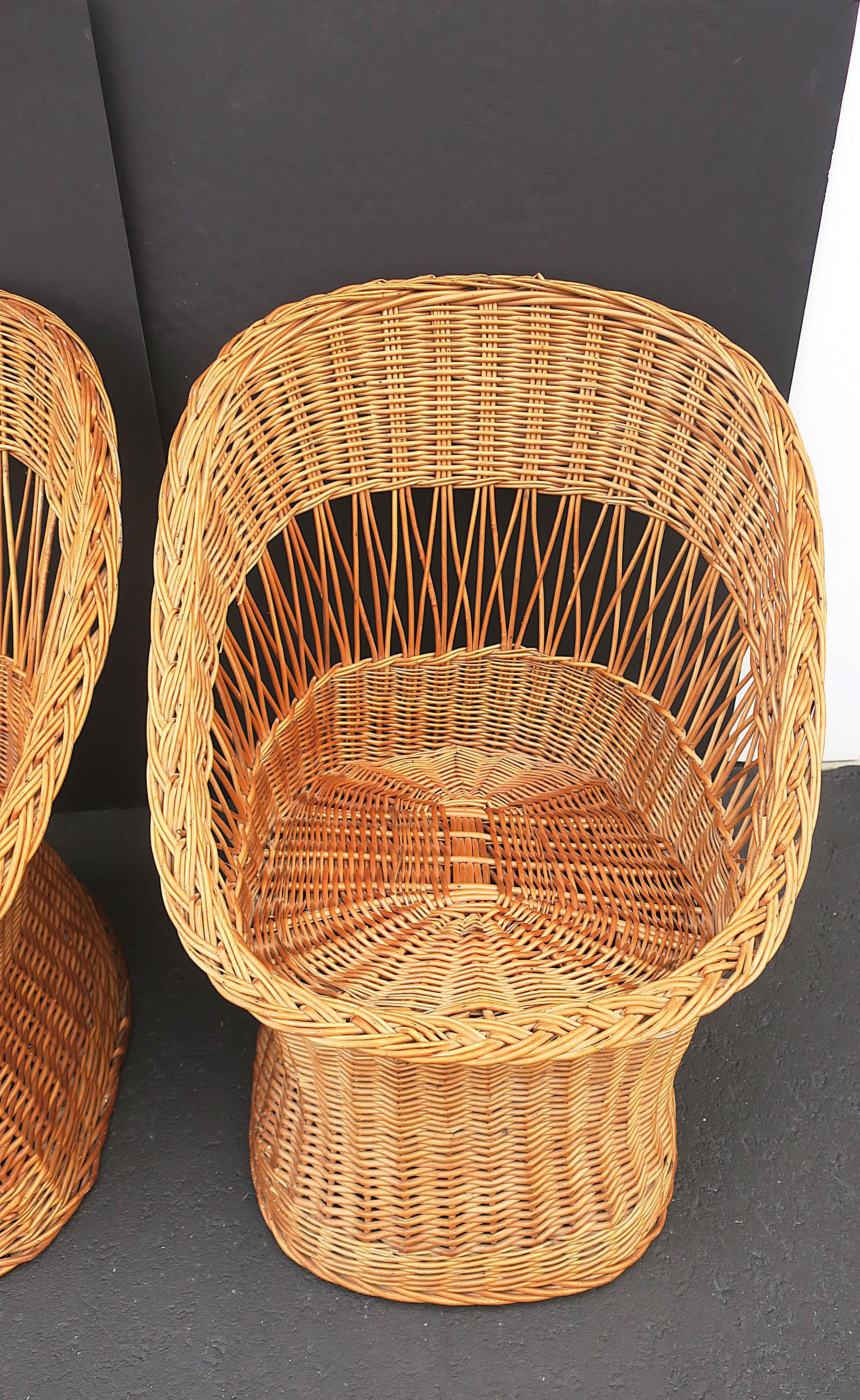 Wicker Chairs, Pair 2