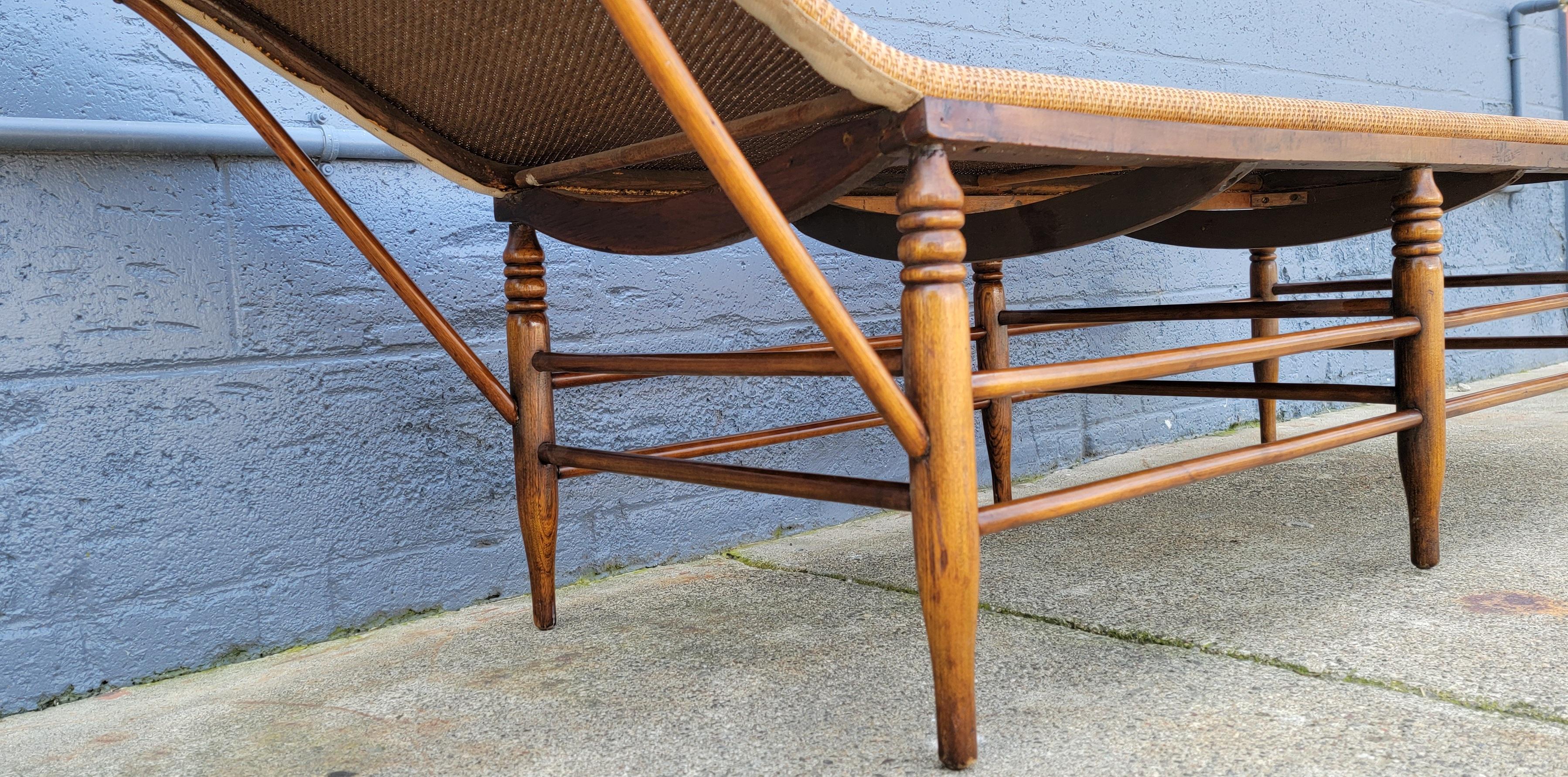Country Wicker Chaise Lounge Early 1900's