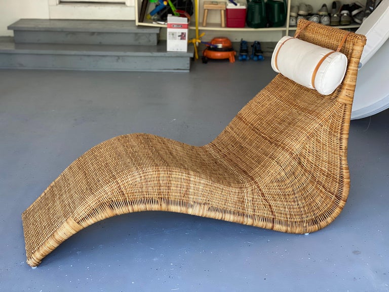 Wicker Chaise Lounge at 1stDibs vintage wicker chaise lounge