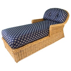 Wicker Chaise Lounge in the Manner of Michael Taylor