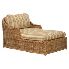 Wicker Chaise Lounge of Exceptional Width
