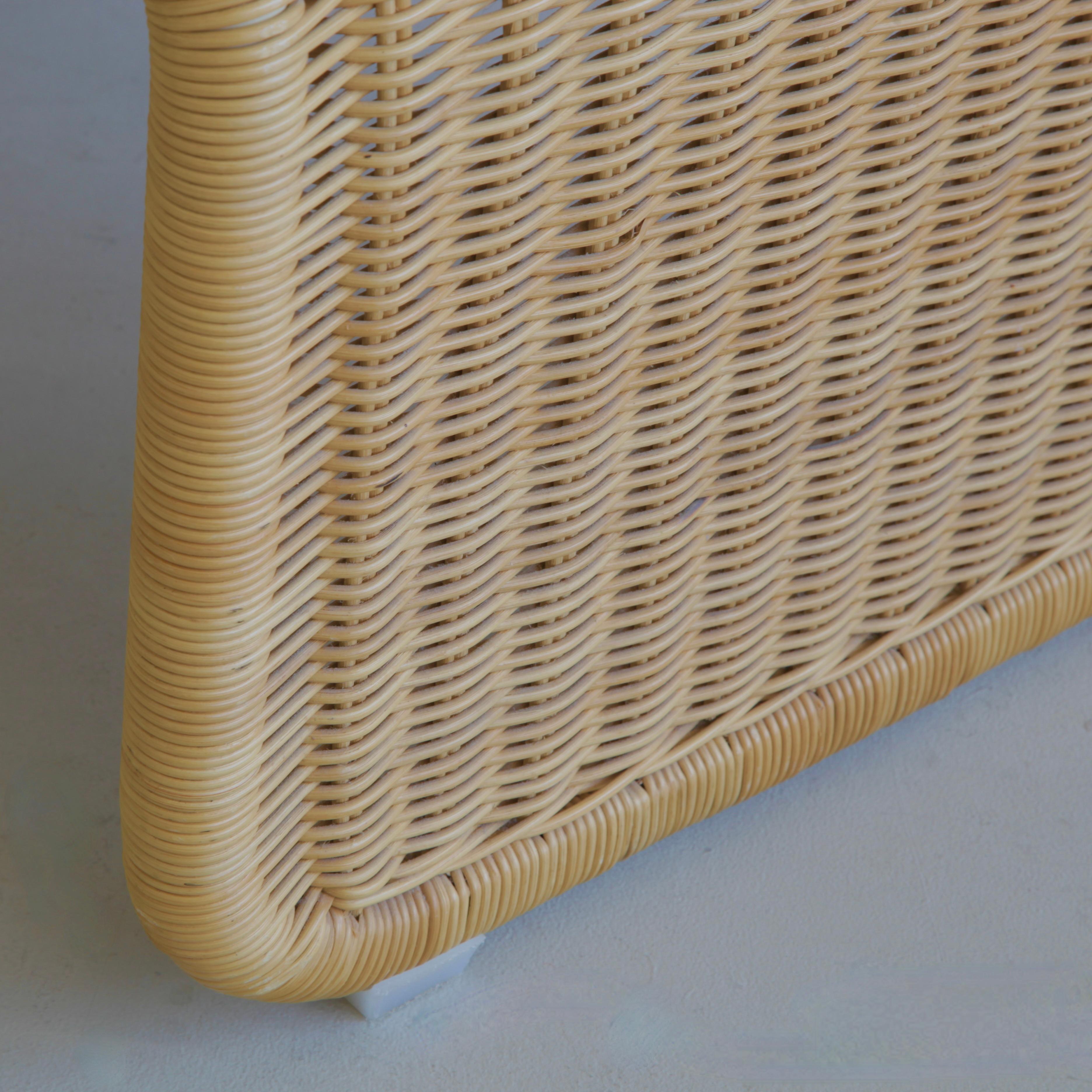 Mid-Century Modern Rattan Chaise lounge PS3 by Tito Agnoli for Bonacina, 1964 For Sale