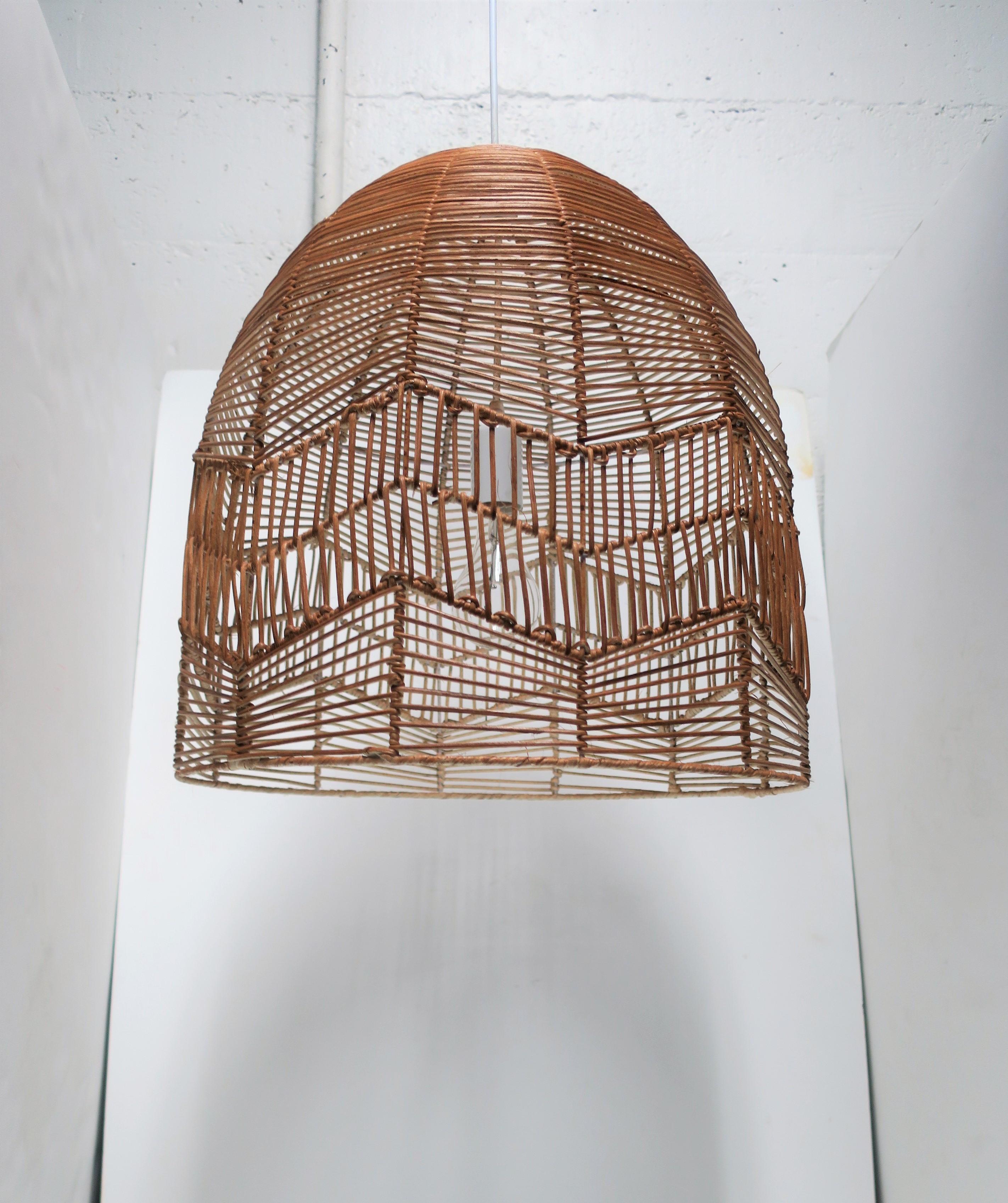 wicker chandelier