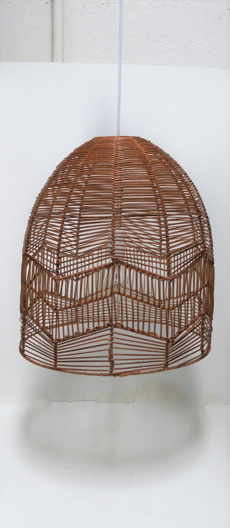 Wicker Chandelier Pendant Lamp Light For Sale at 1stdibs