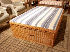 Wicker Chest Couchtisch mit Classic Floral Polsterung und reichlich Lagerung
