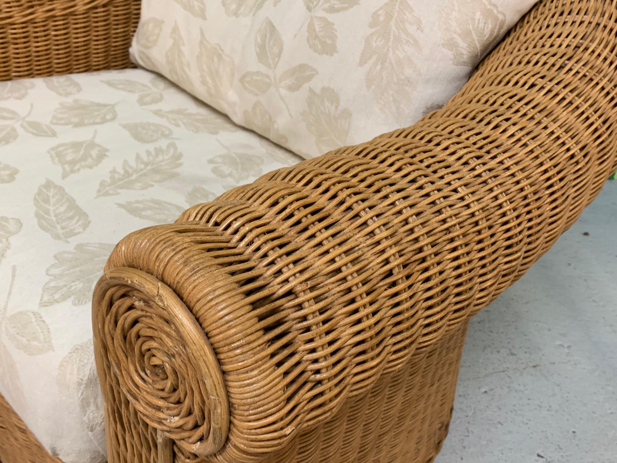 Wicker Club Chairs in the Style of Michael Taylor, a Pair 5