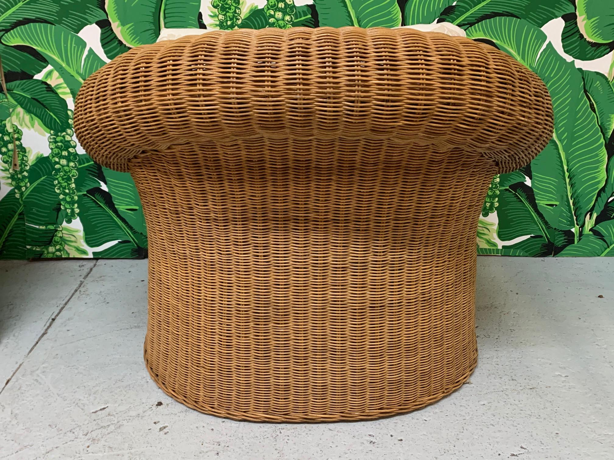Wicker Club Chairs in the Style of Michael Taylor, a Pair 1