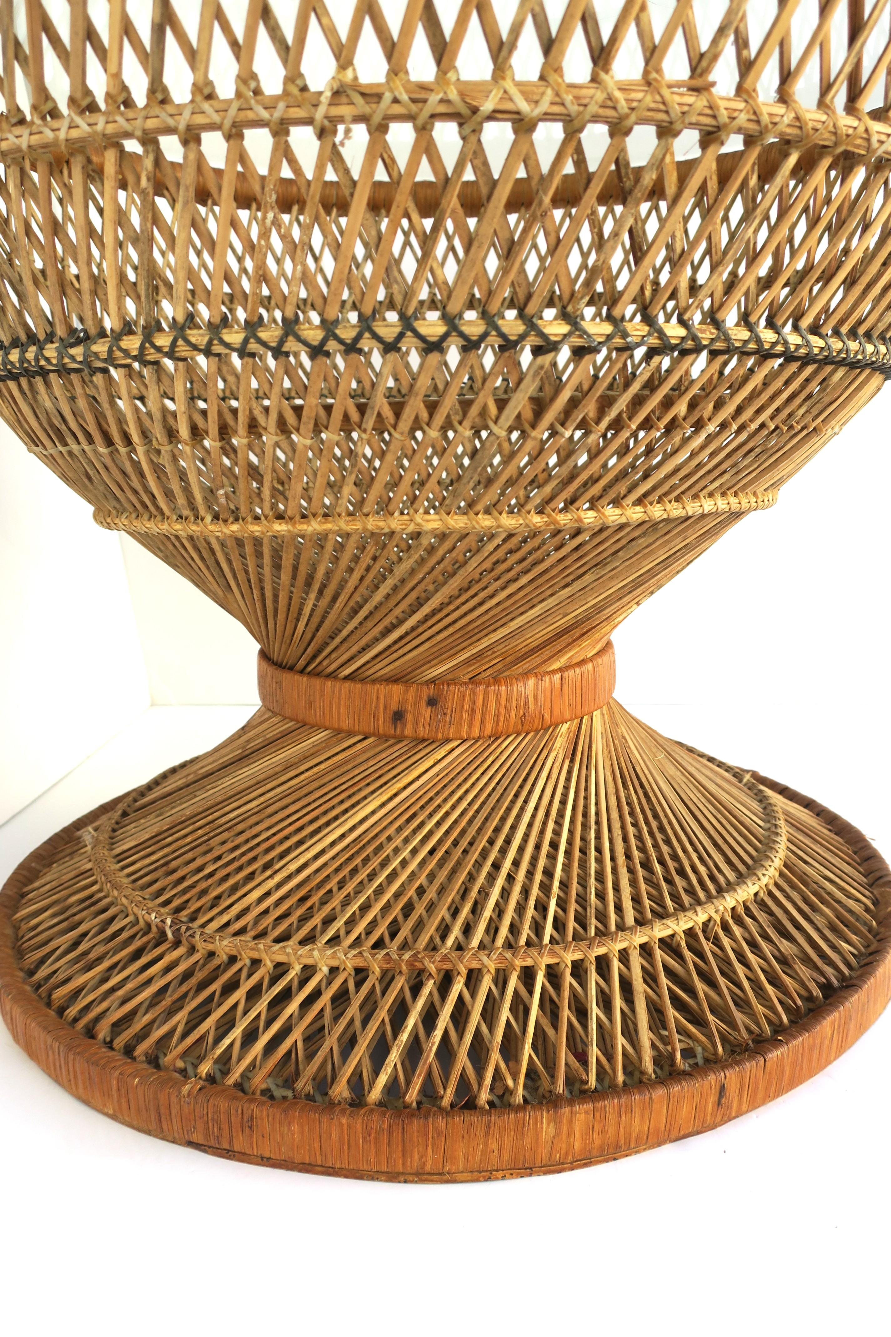 Wicker Side or Cocktail Table in the Emmanuelle Peacock Style  For Sale 8