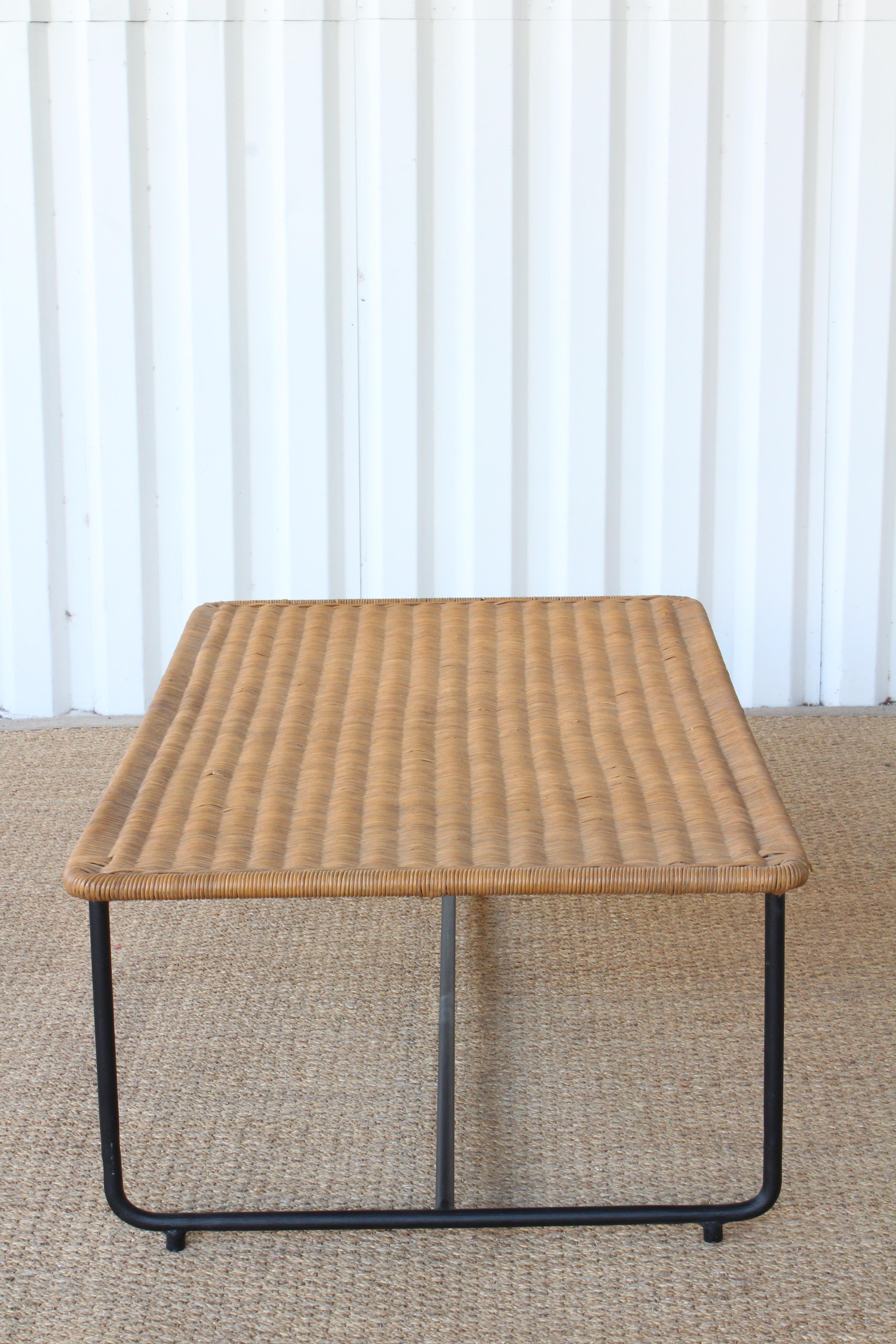 American Wicker Coffee Table, U.S.A, 1950s