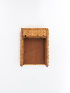 Portablocco da scrivania in vimini, anni '70 circa