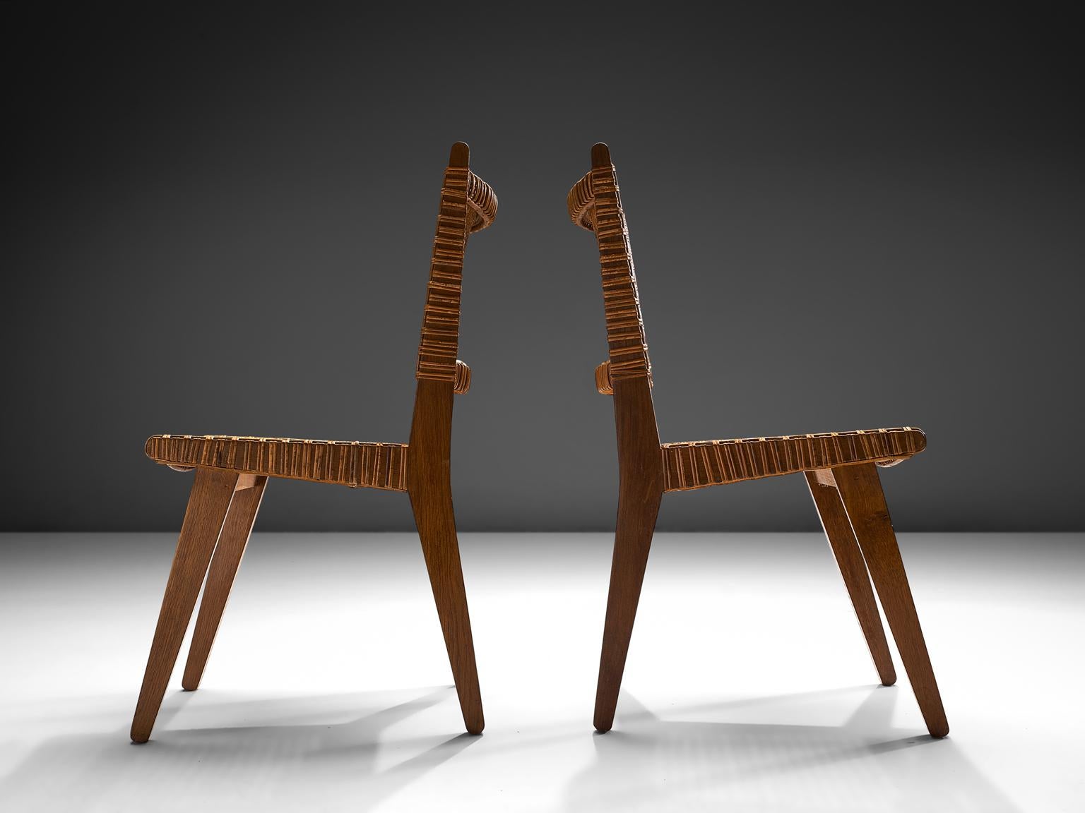 wood and wicker dining chairs