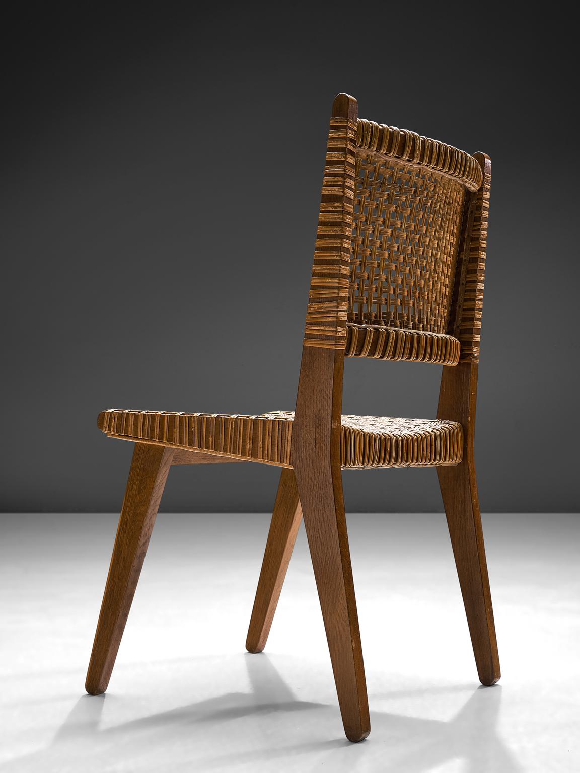 Dutch Wicker Dining Chairs, 1950s In Good Condition In Waalwijk, NL