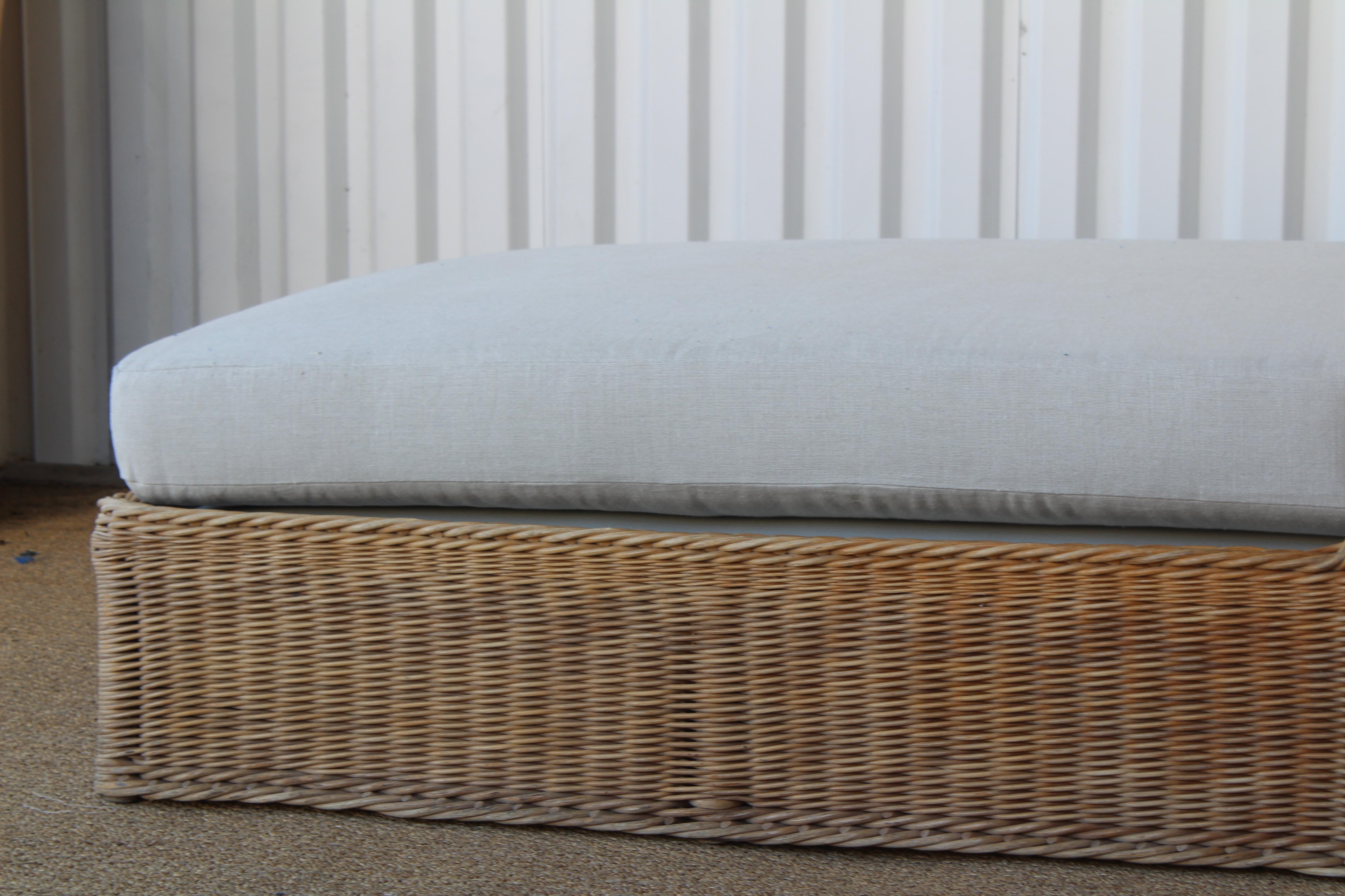 Wicker Double Chaise Daybed by Michael Taylor, USA, 1980s 4